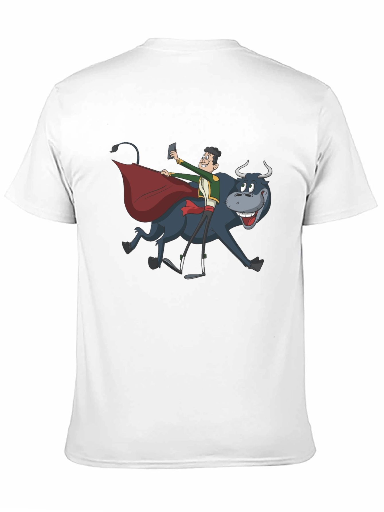 Black Funny Bull Selfie T-Shirt view 11