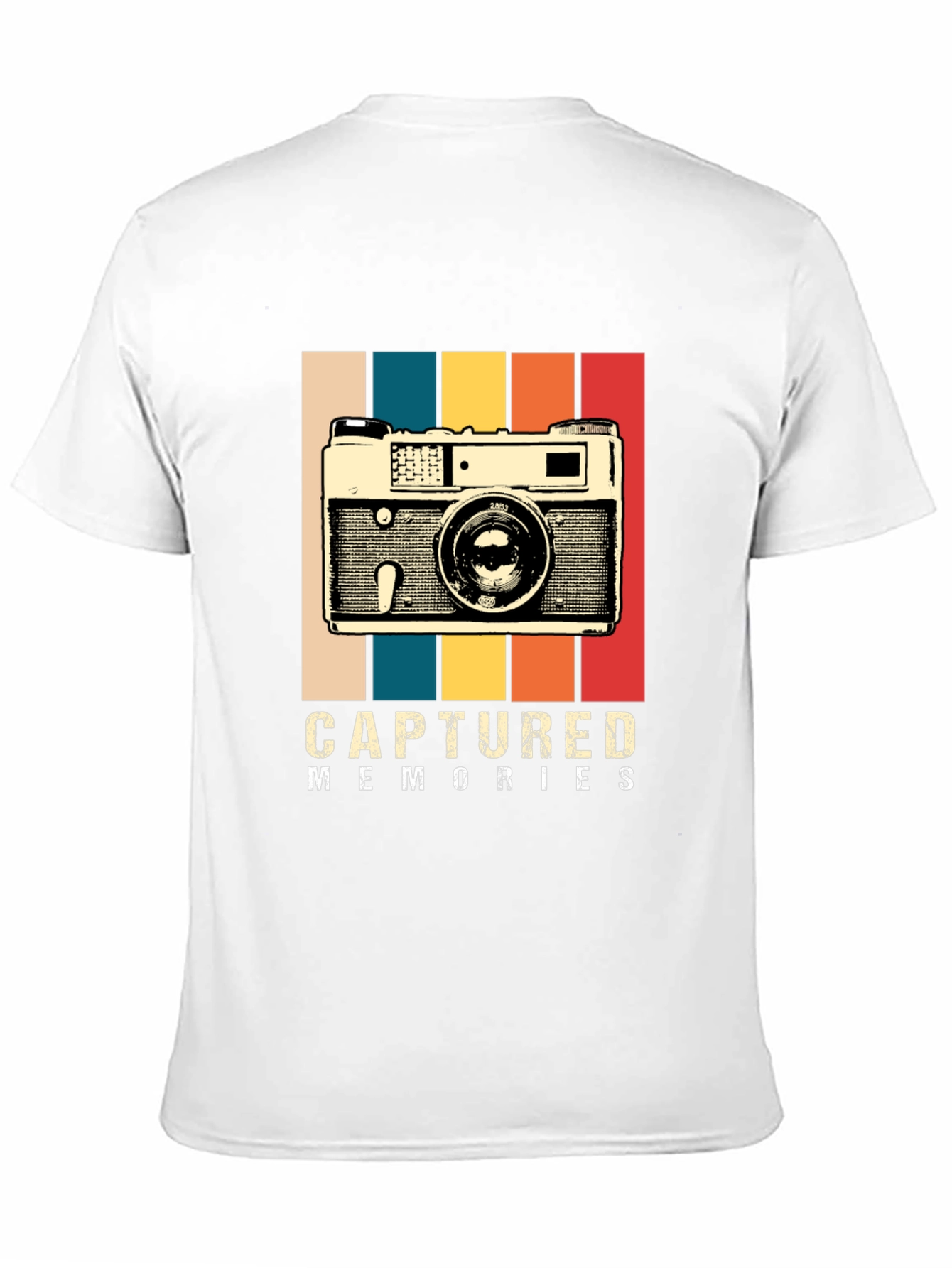 Black Captured Memories Retro Camera Graphic T-Shirt view 11