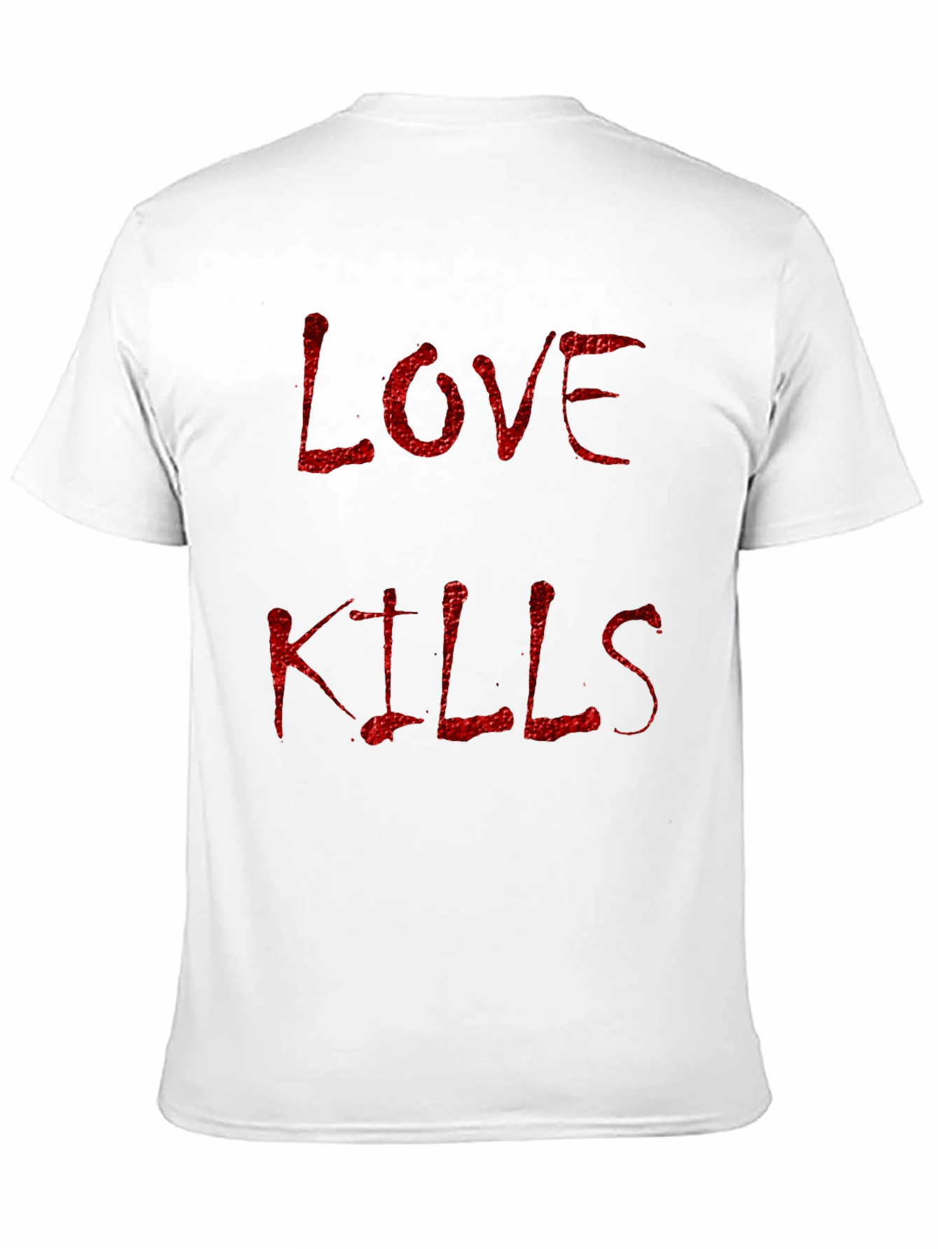 Black Love Kills Graphic T-Shirt - Bold Red Print on Black Tee view 11