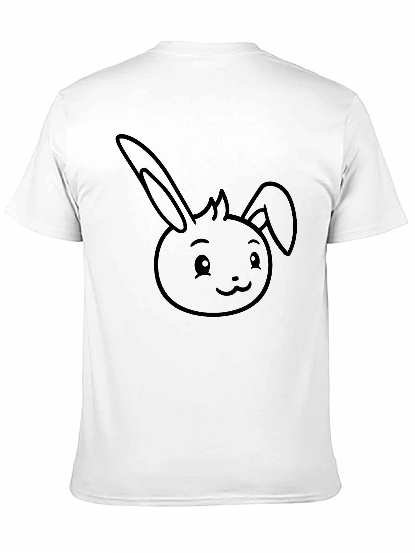 Black Cute Bunny Graphic Black Tee - Soft Cotton Blend view 11