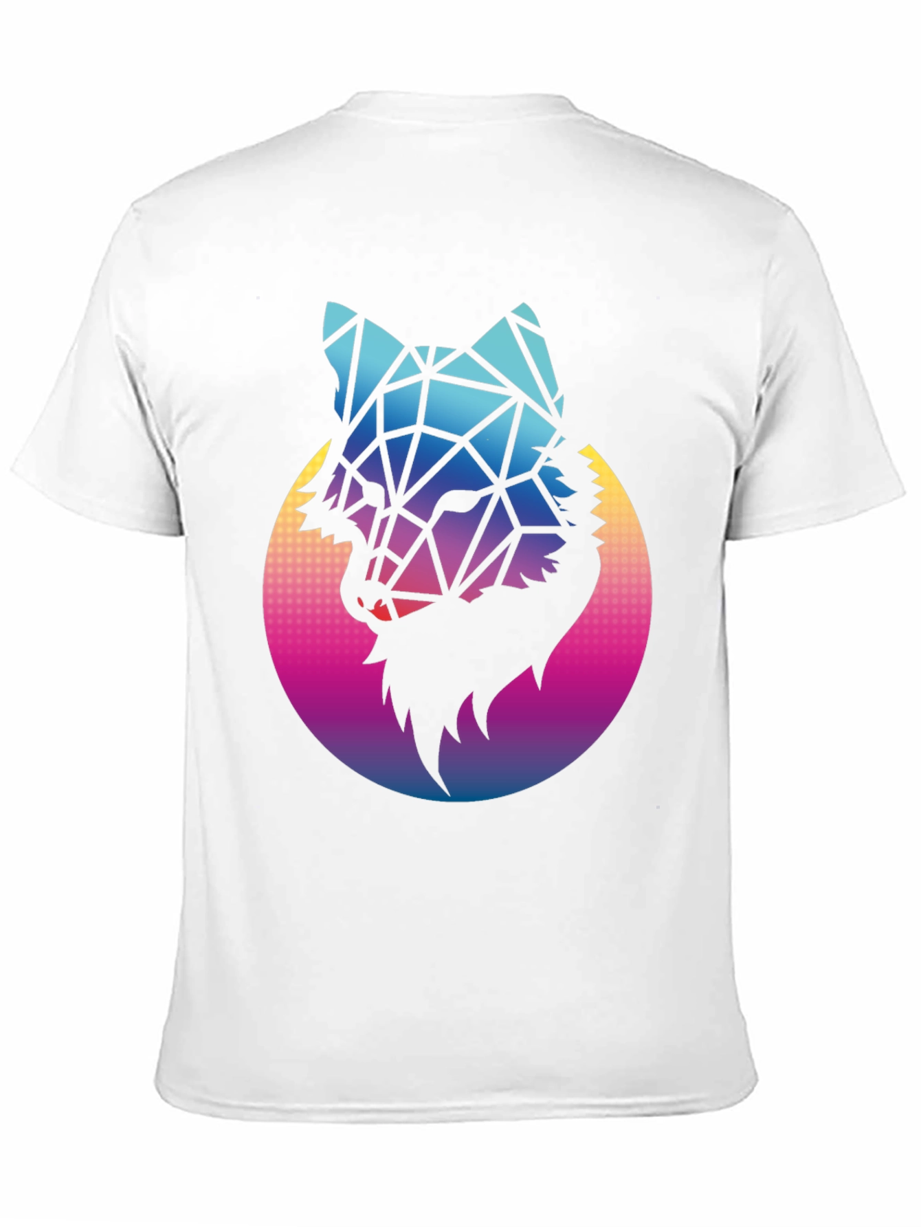 Black Geometric Wolf Graphic Tee - Black Cotton Blend view 11
