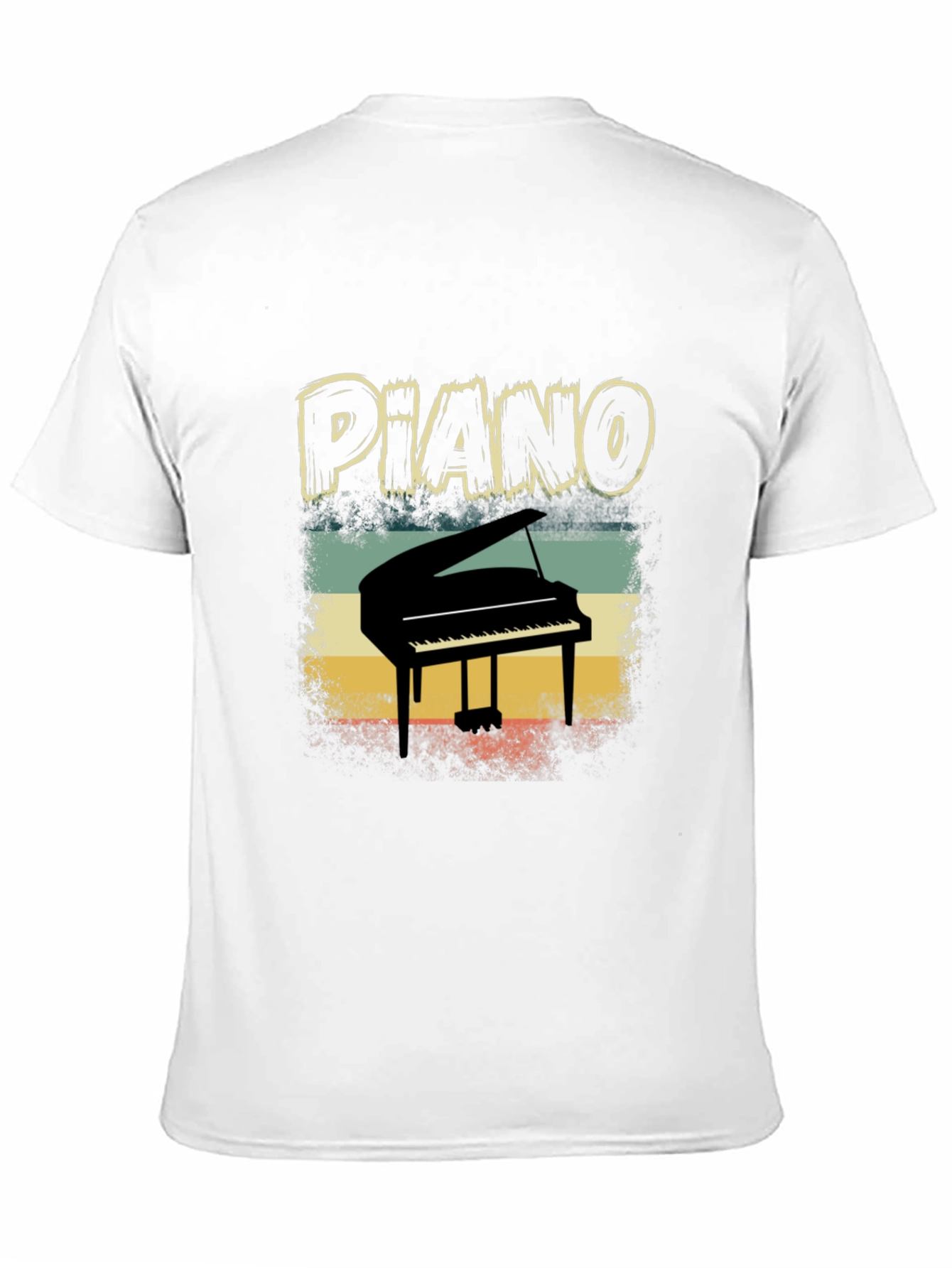 Black Retro Piano T-Shirt - Musician Apparel view 11
