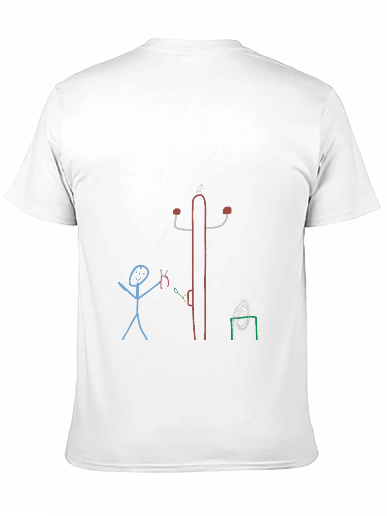 Black Novelty Stick Figure Design T-Shirt view 11