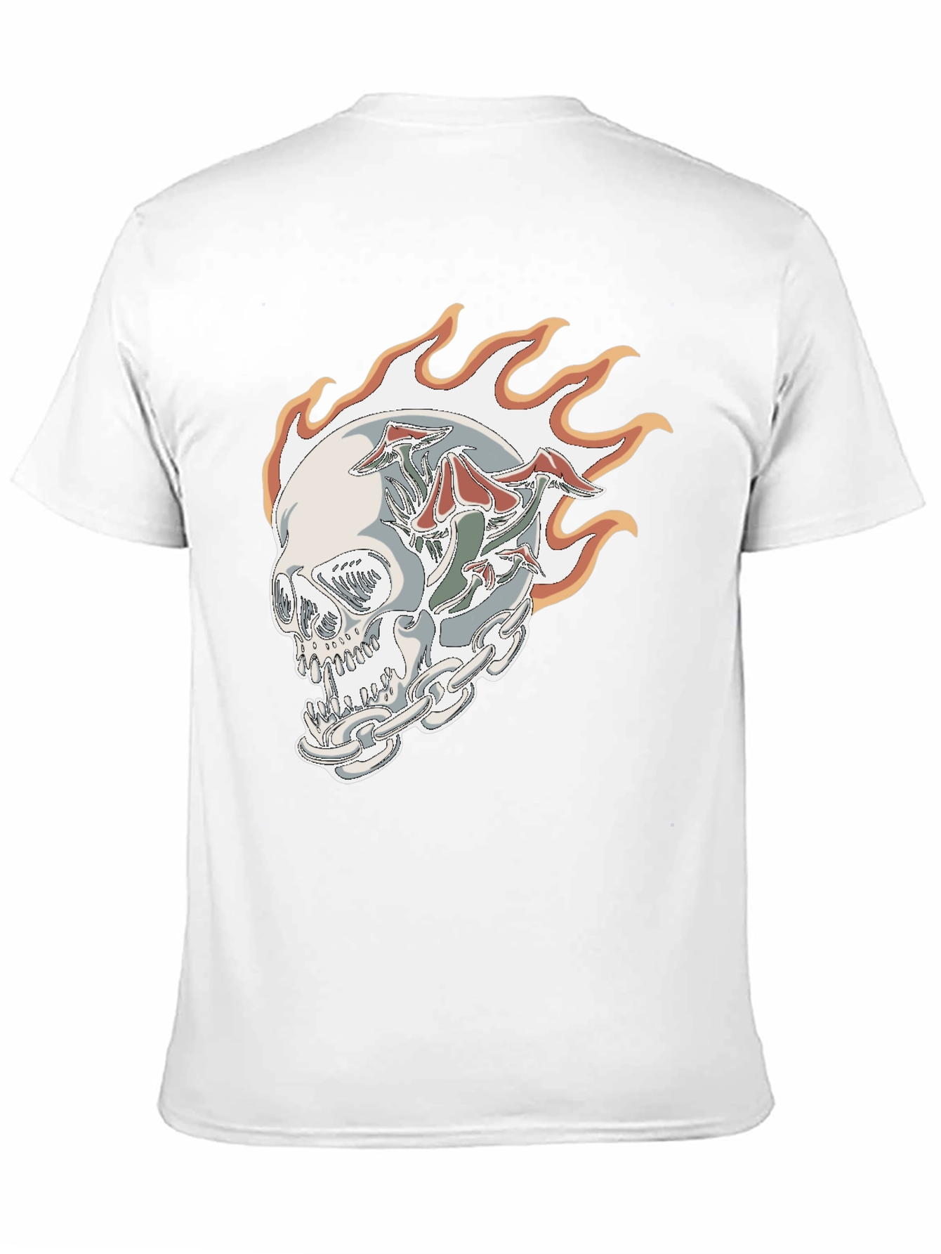 Black Skull Mushroom Flame T-Shirt - Black view 11