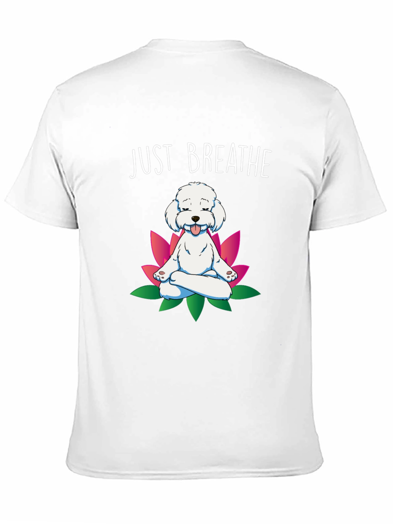 Black Just Breathe Dog Meditation T-Shirt view 11