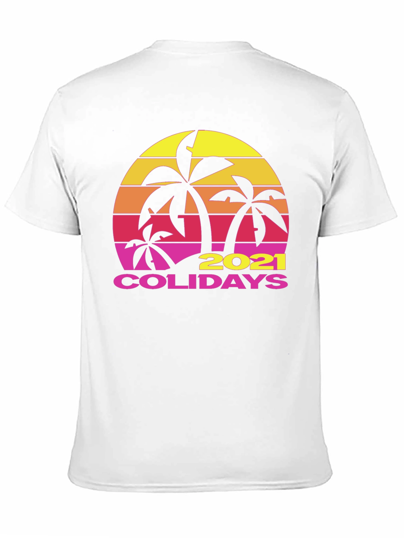 Black Tropical 2021 Holidays Black T-Shirt view 11