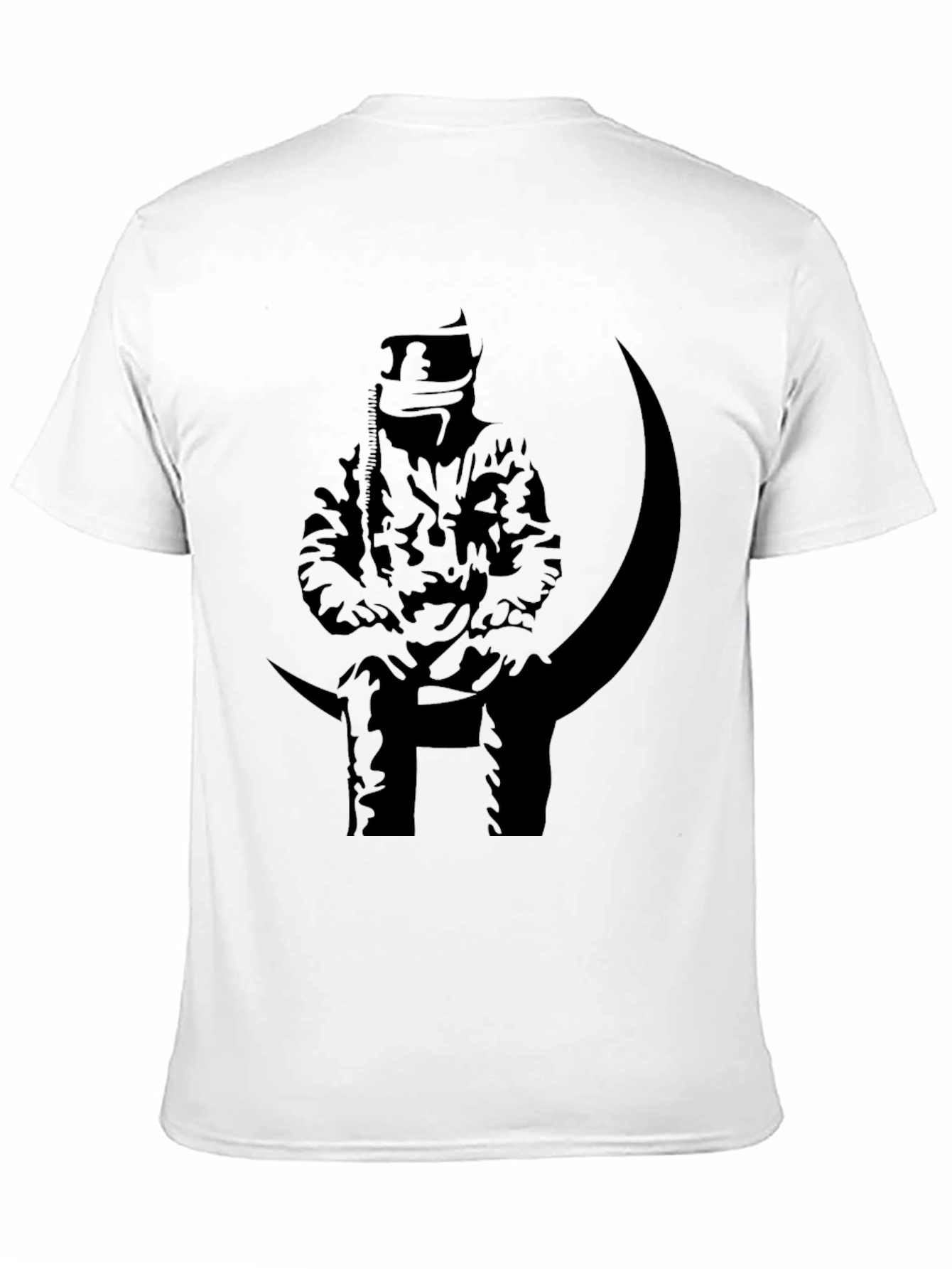 Black Graphic Tee: Moon Rider Black T-Shirt view 11