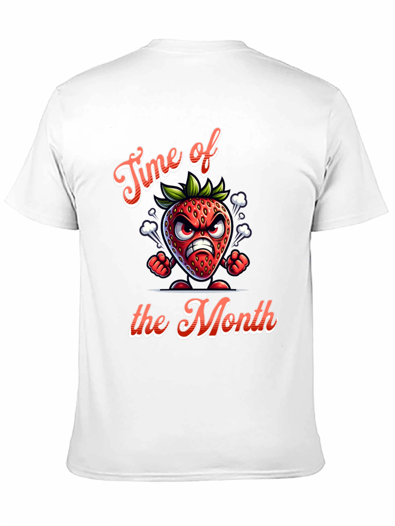 Black Time of the Month Angry Strawberry Graphic T-Shirt view 11