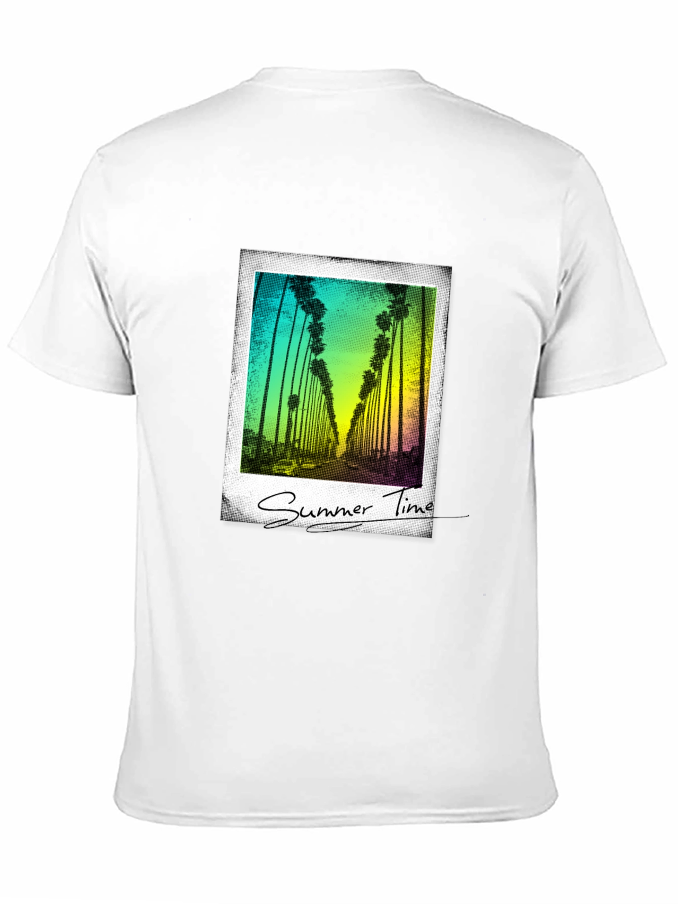 Black Summer Time Palm Tree Graphic Tee - Black view 11