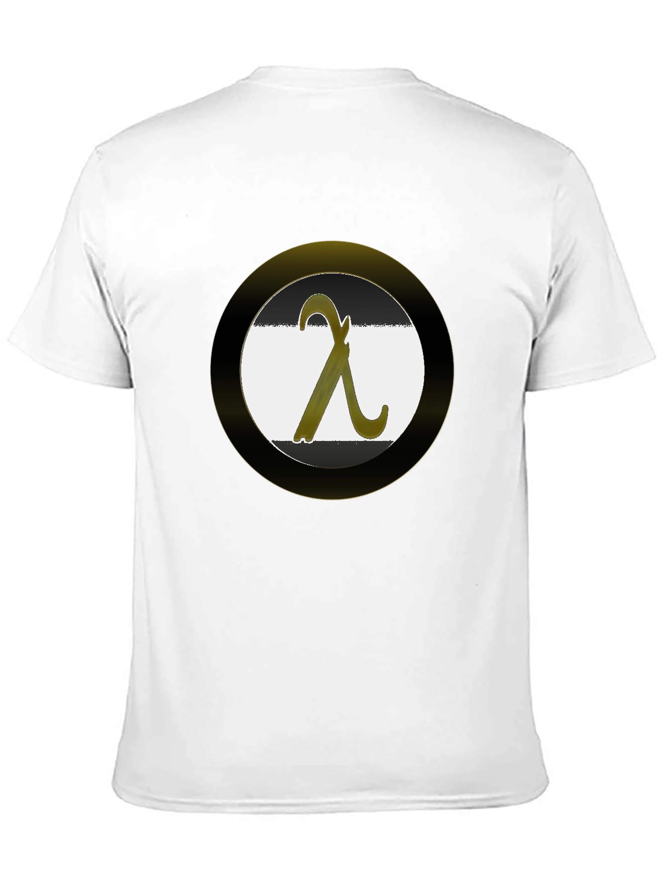 Black Lambda Symbol Graphic T-Shirt - Black Cotton Blend view 11