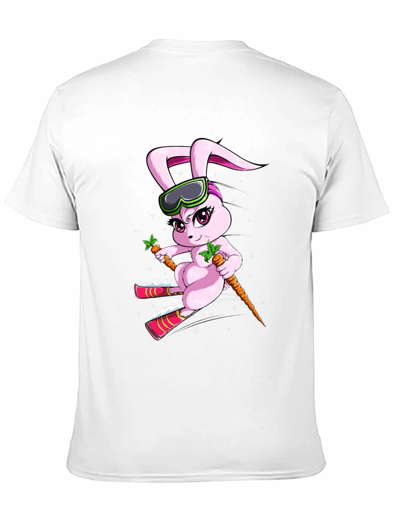 Black Skiing Bunny T-Shirt view 11