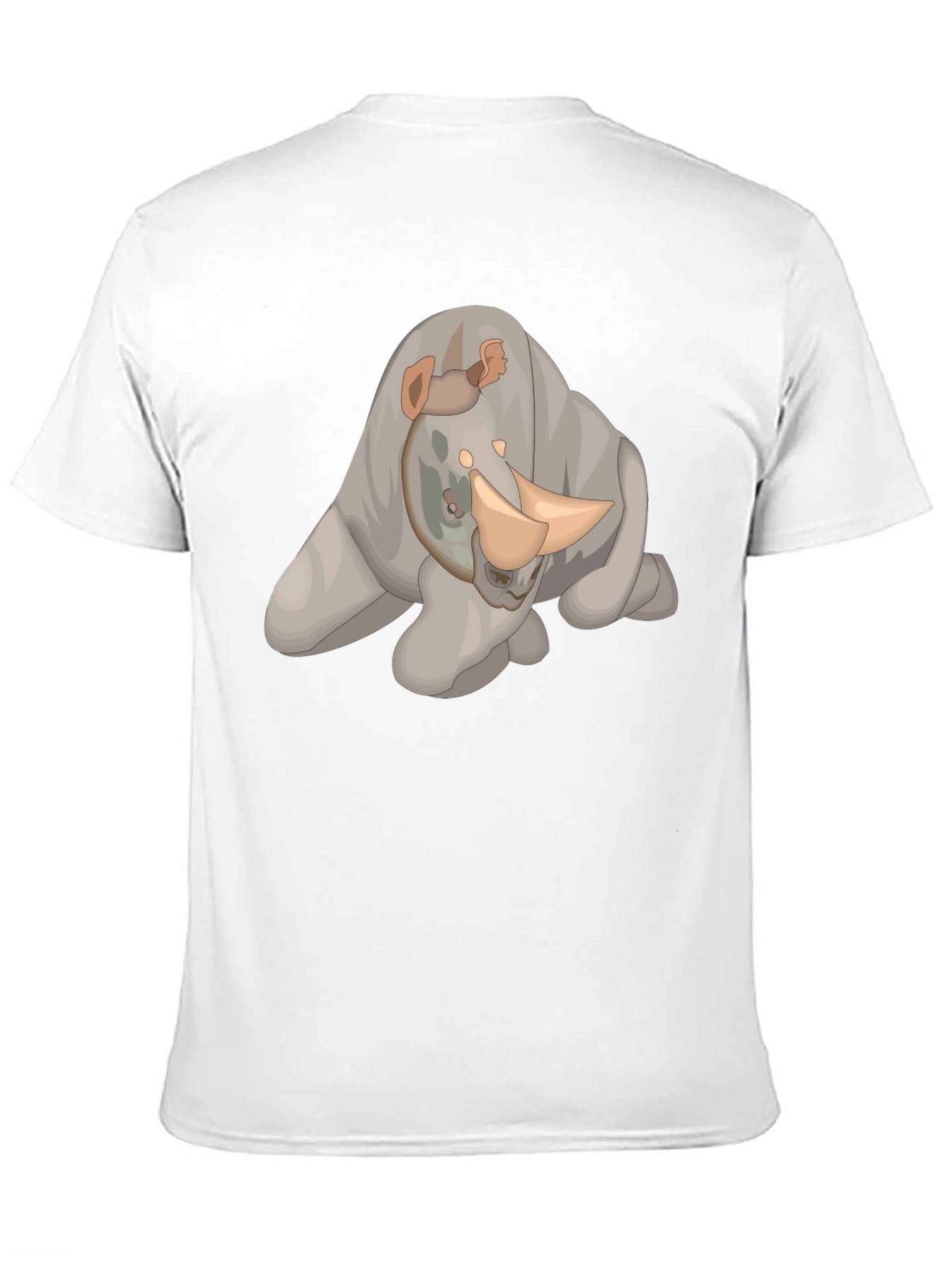 Black Rhino Cartoon Black T-Shirt view 11