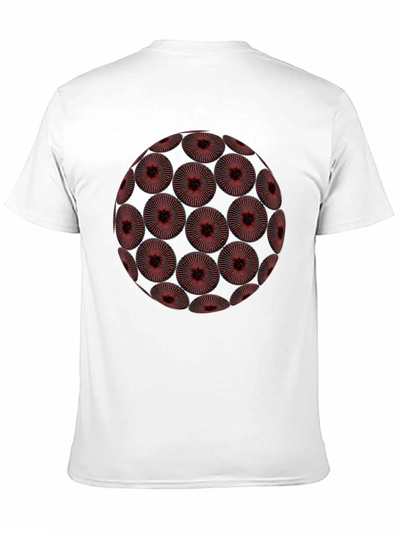 Black Abstract Red Floral Orb Graphic Black T-Shirt view 11