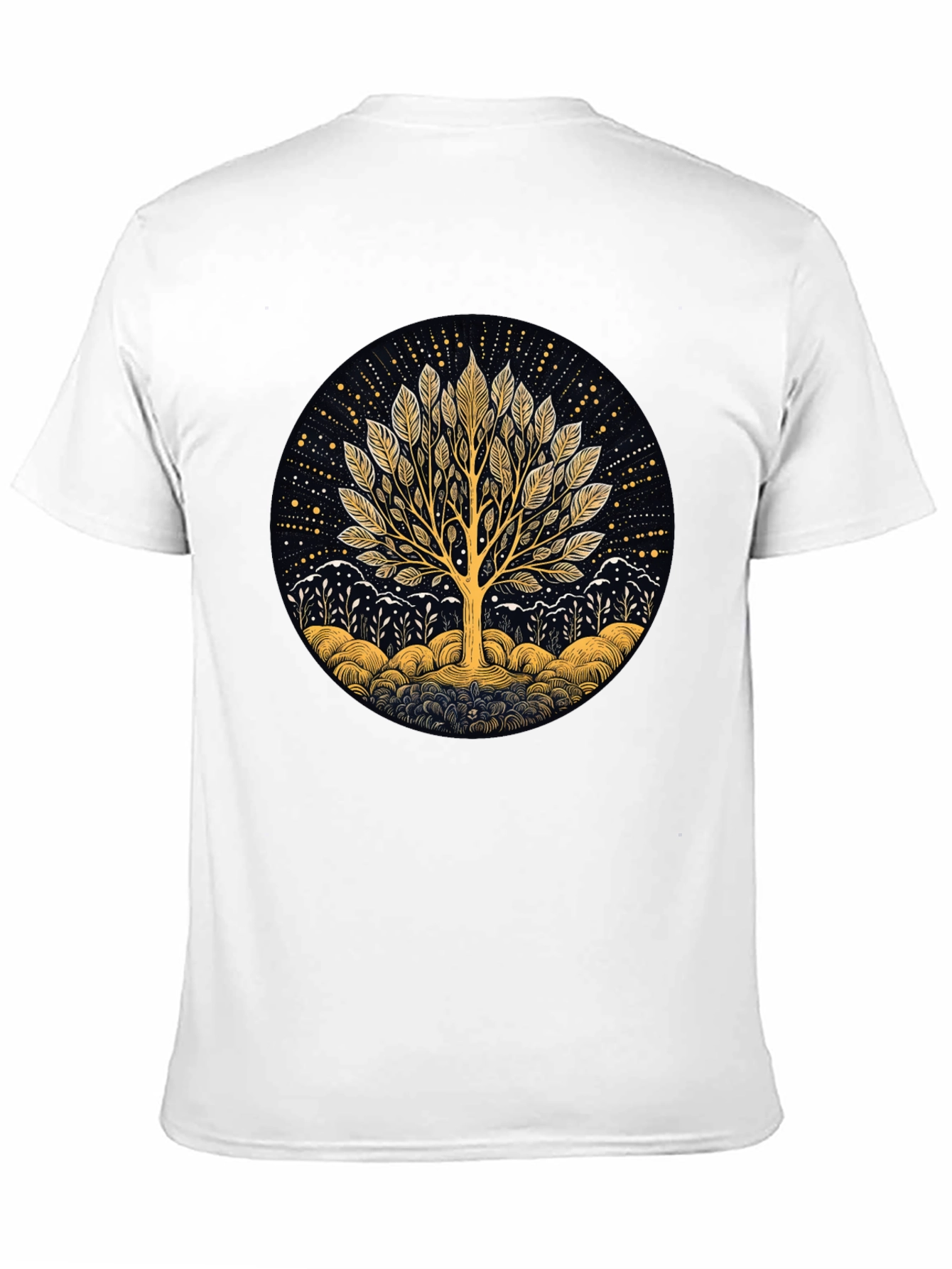Black Tree of Life Graphic Tee - Nature Inspired Black T-Shirt view 11