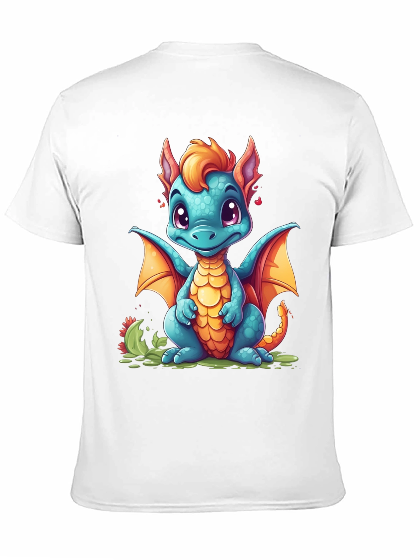 Black Cute Cartoon Dragon Graphic T-Shirt view 11