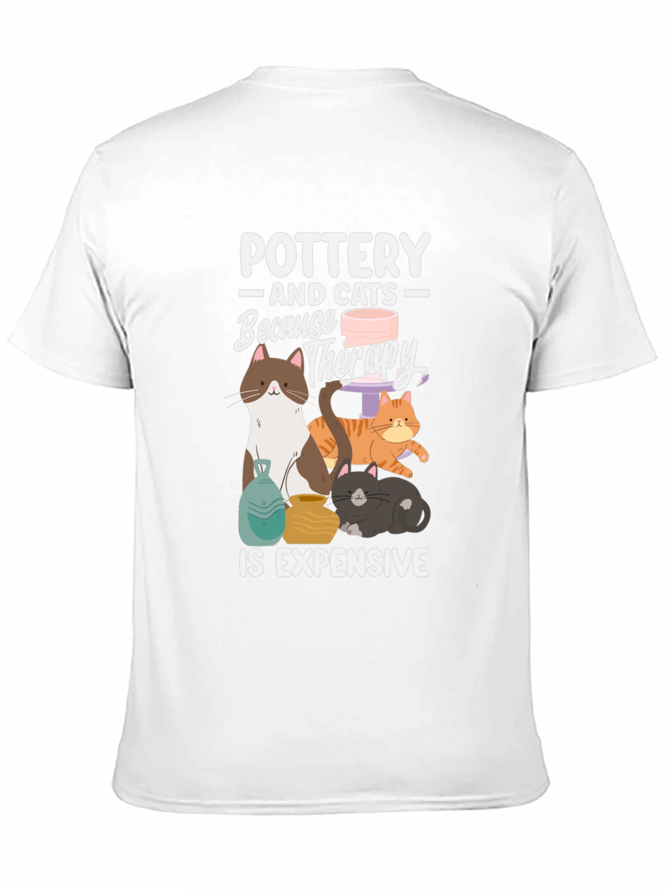 Black Pottery and Cats T-Shirt: Therapy Alternative view 11