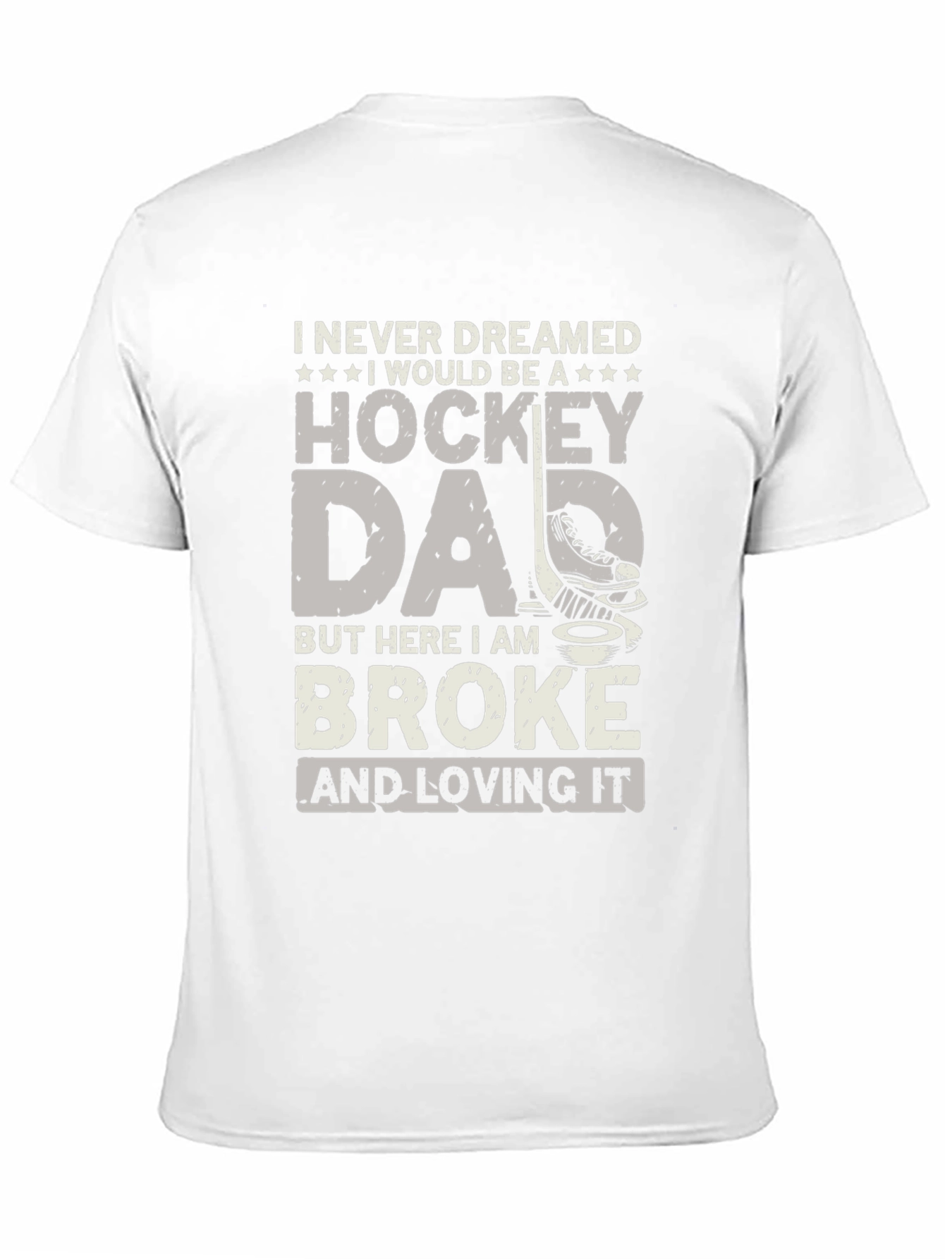 Black Hockey Dad T-Shirt - Broke and Loving It view 11