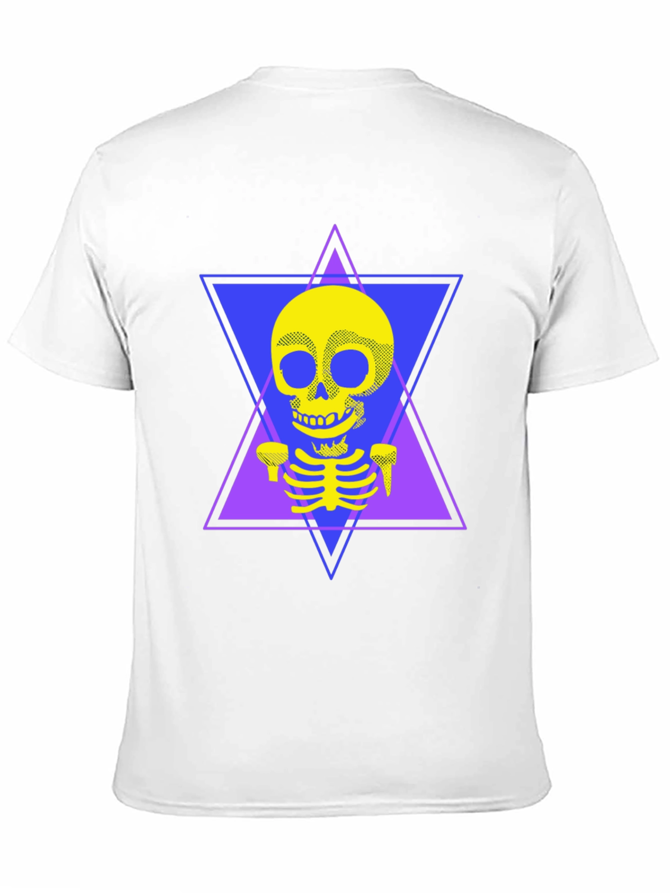 Black Geometric Skeleton T-Shirt - Edgy Graphic Tee view 11