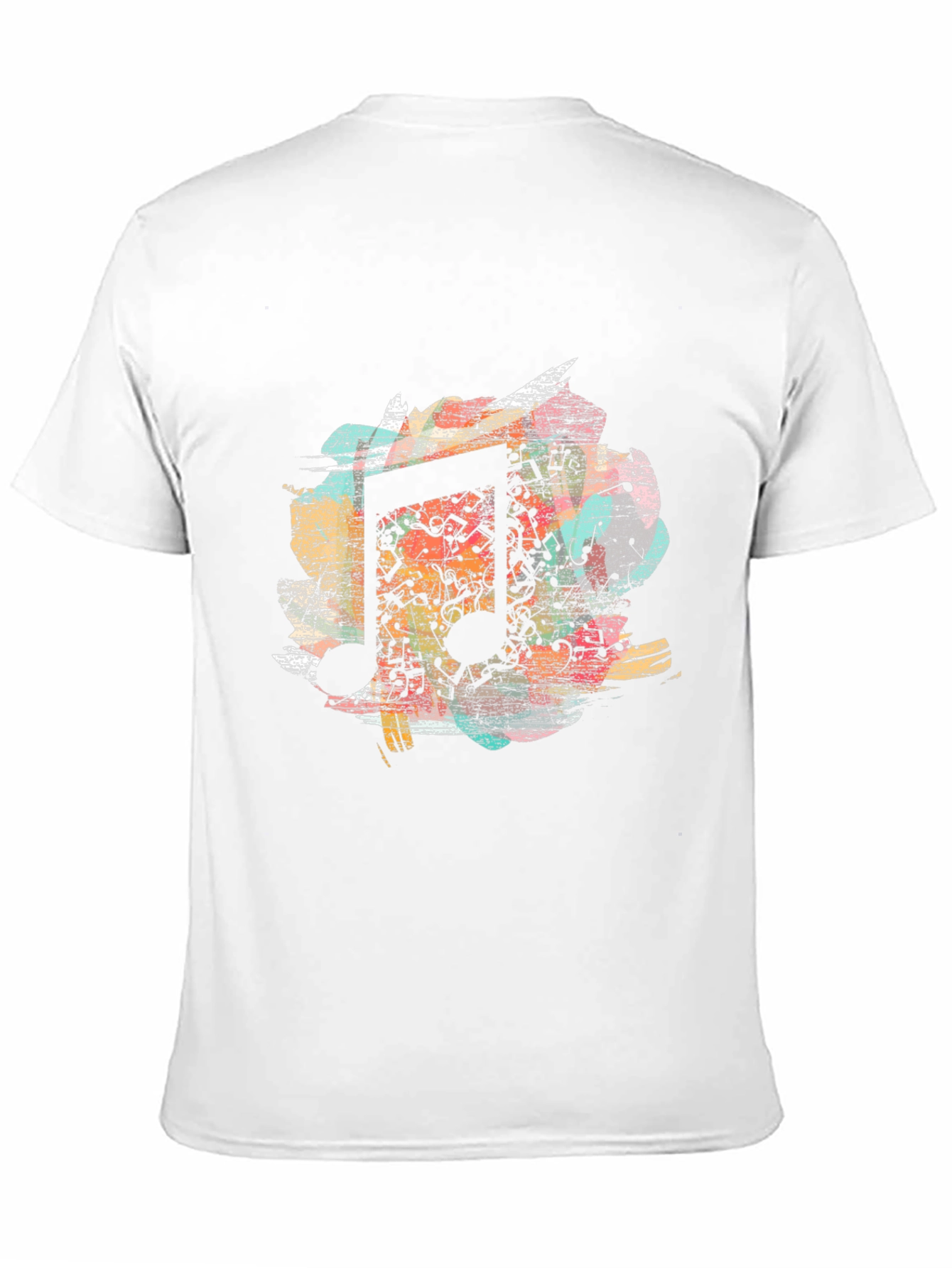 Black Musical Note T-Shirt - Abstract Design view 11