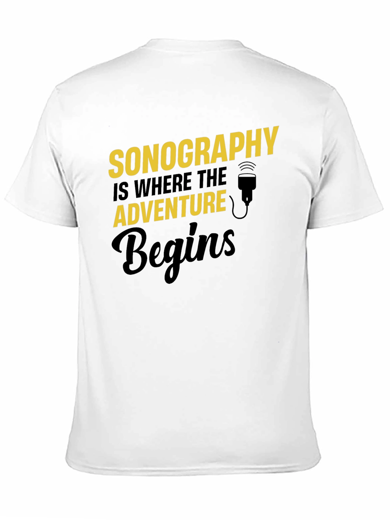 Black Sonography Adventure Begins T-Shirt - Black view 11