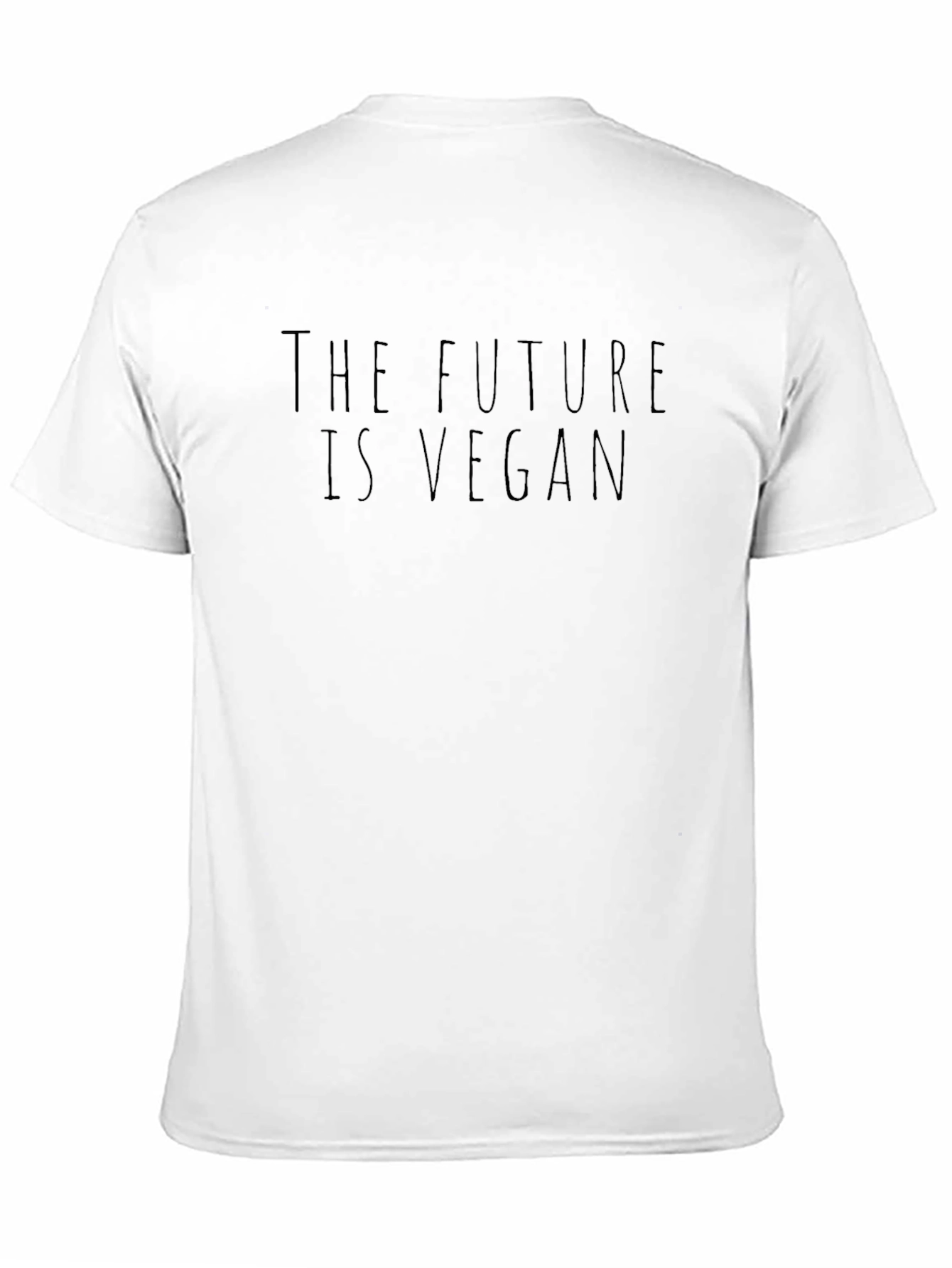 Black The Future is Vegan T-Shirt - Black Crew Neck view 11