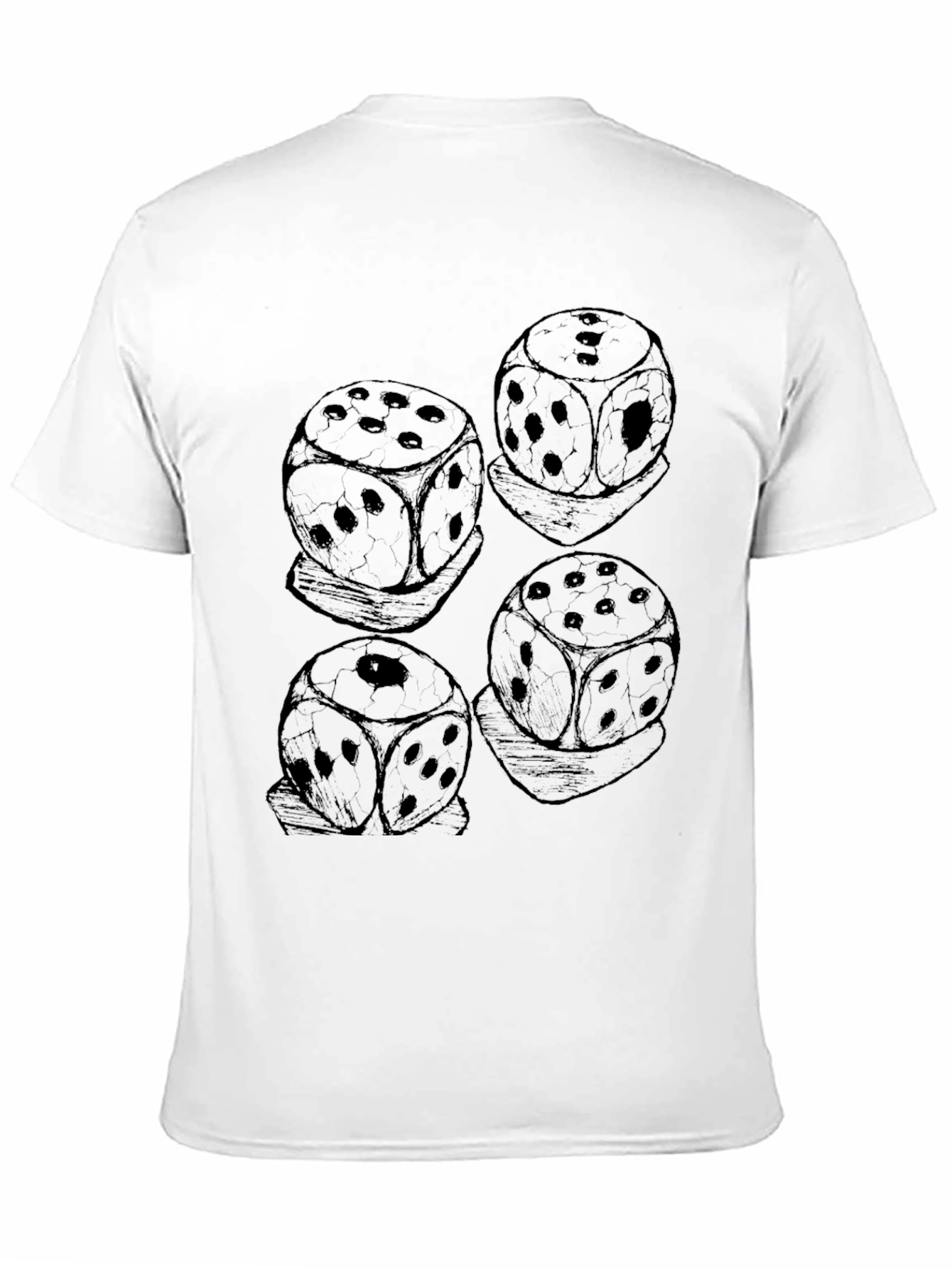 Black Dice Pattern Black T-Shirt view 11