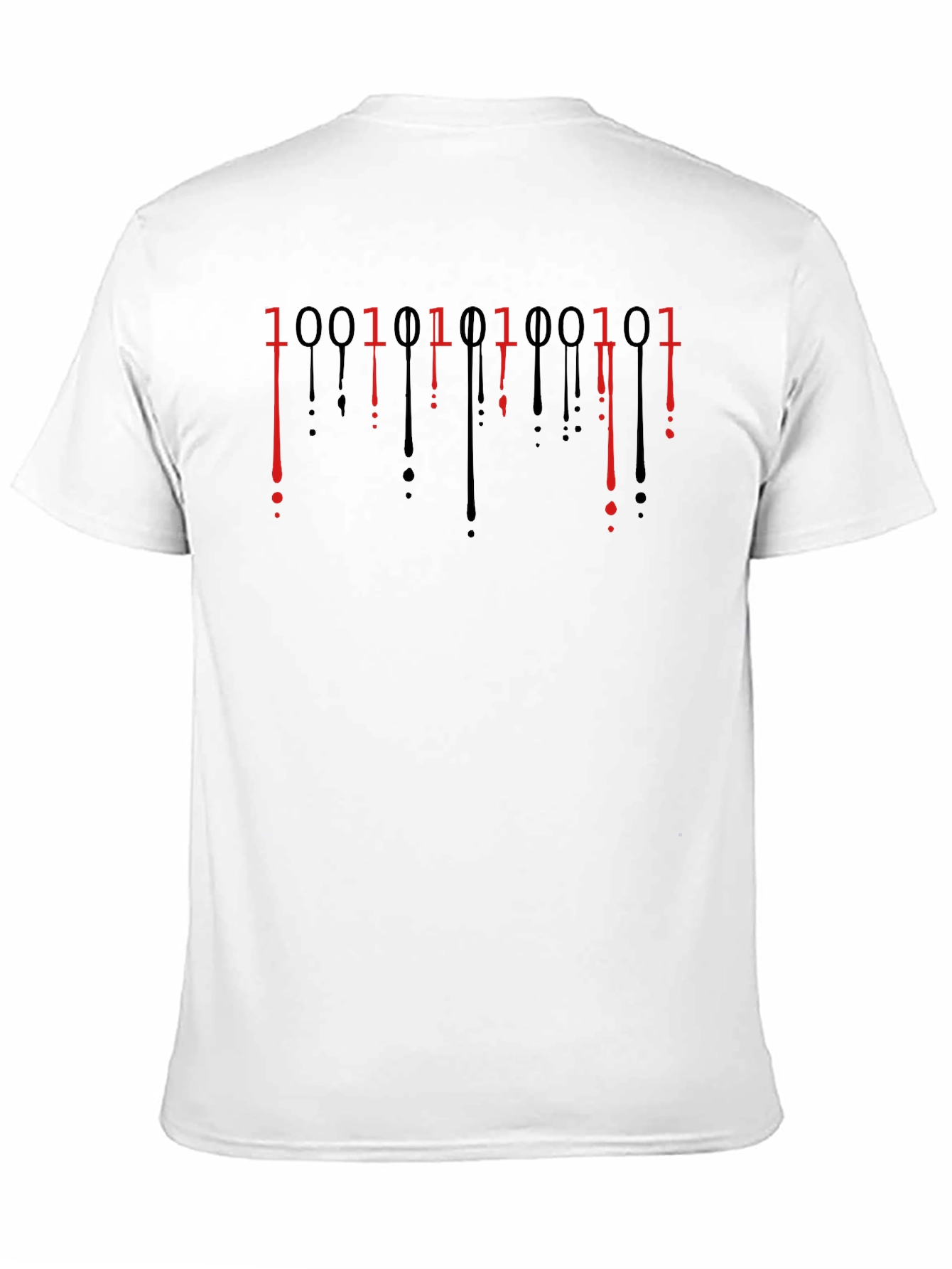 Black Binary Code Drip Graphic Tee - Black view 11