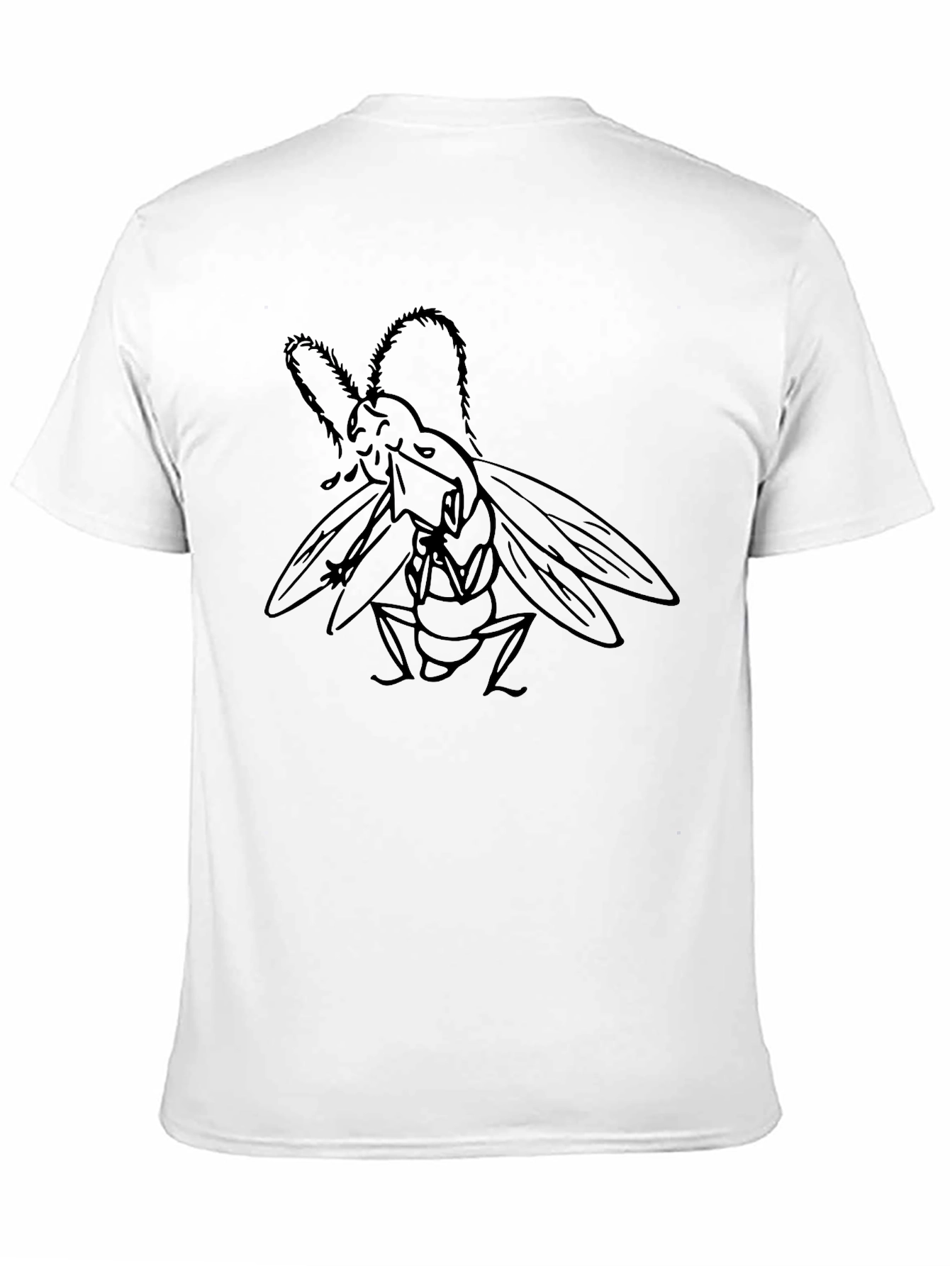 Black Fly with Chainsaws Graphic Tee - Black Cotton T-Shirt view 11