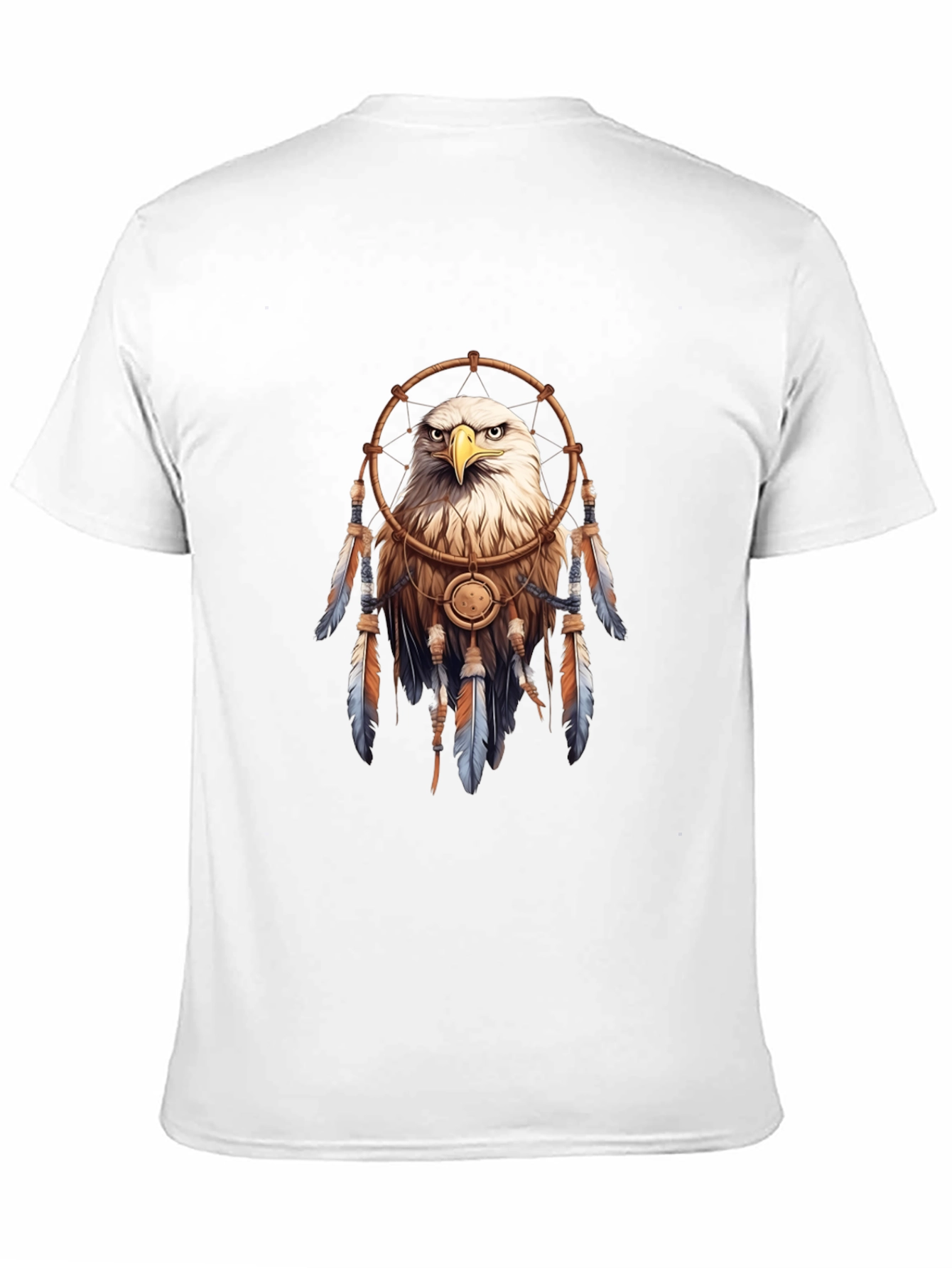 Black Eagle Dreamcatcher Graphic Tee - Black Casual T-Shirt view 11