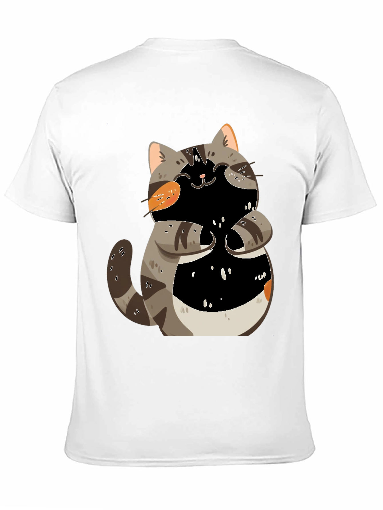 Black Cute Cartoon Cat Graphic T-Shirt view 11