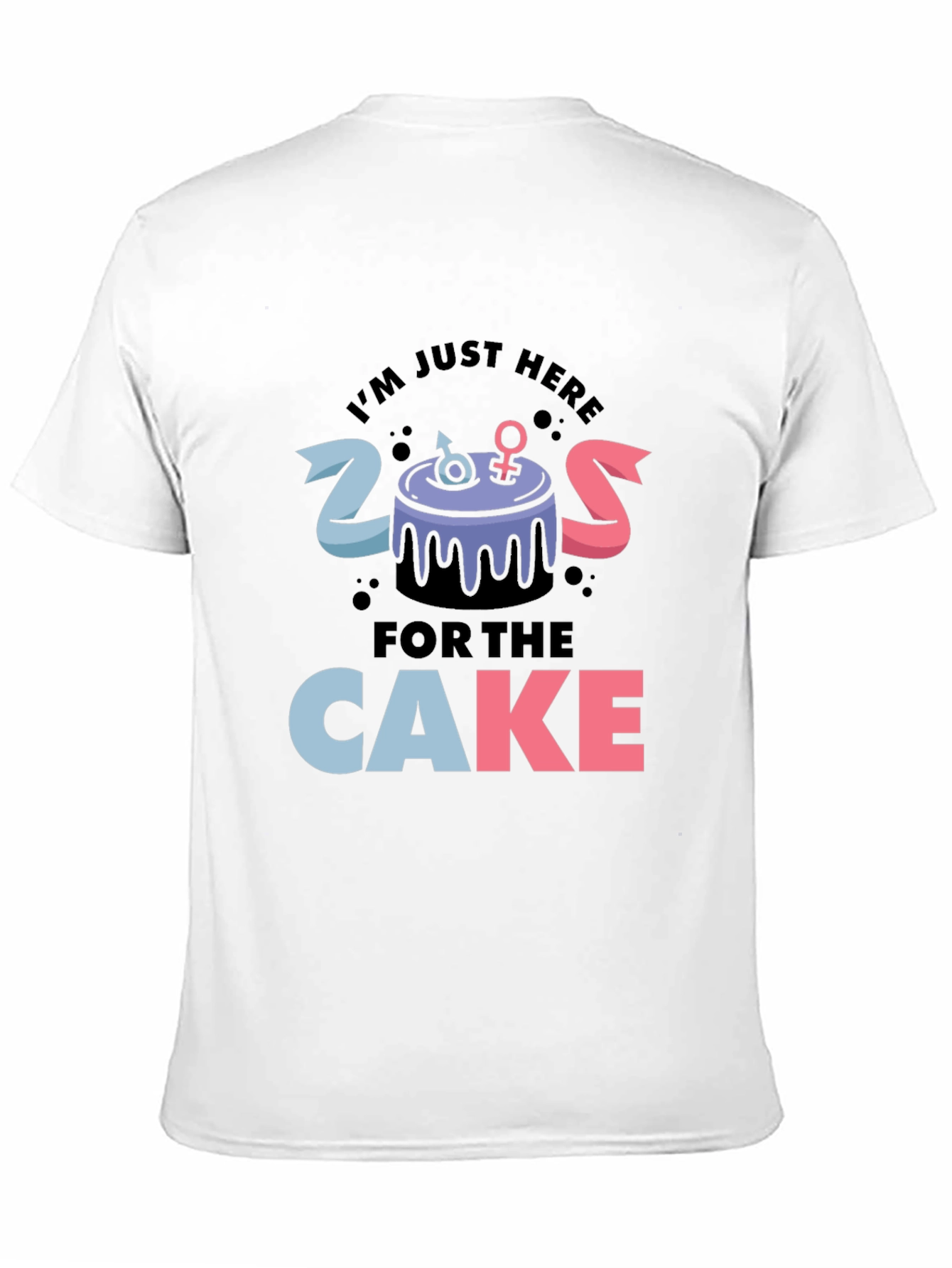 Black Gender Reveal Cake T-Shirt view 11