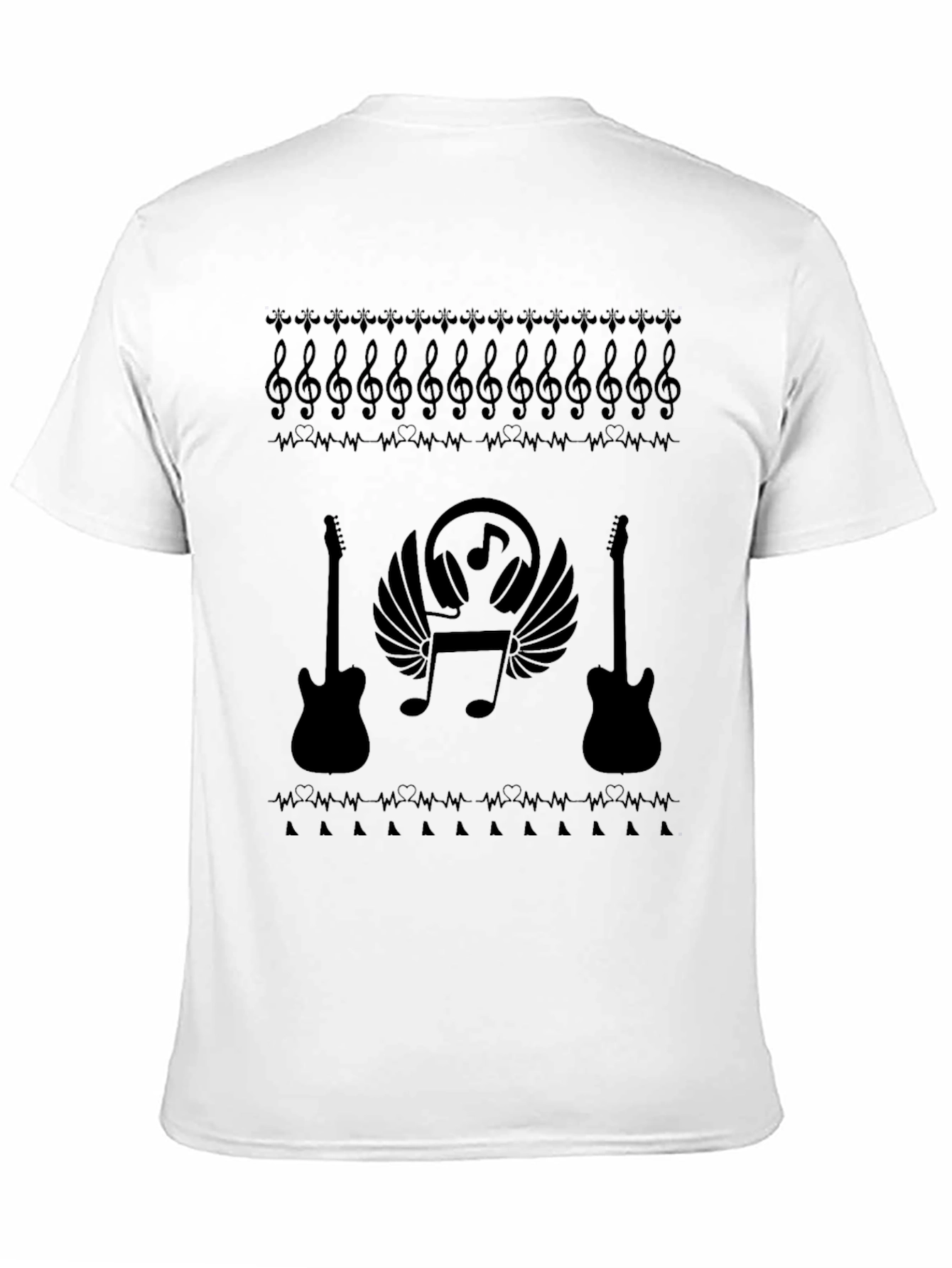 Black Music Lover's Black T-Shirt view 11