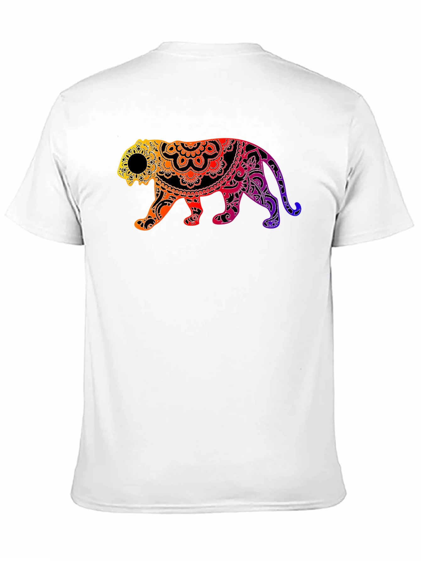 Black Vibrant Mandala Tiger Graphic Tee - Black view 11