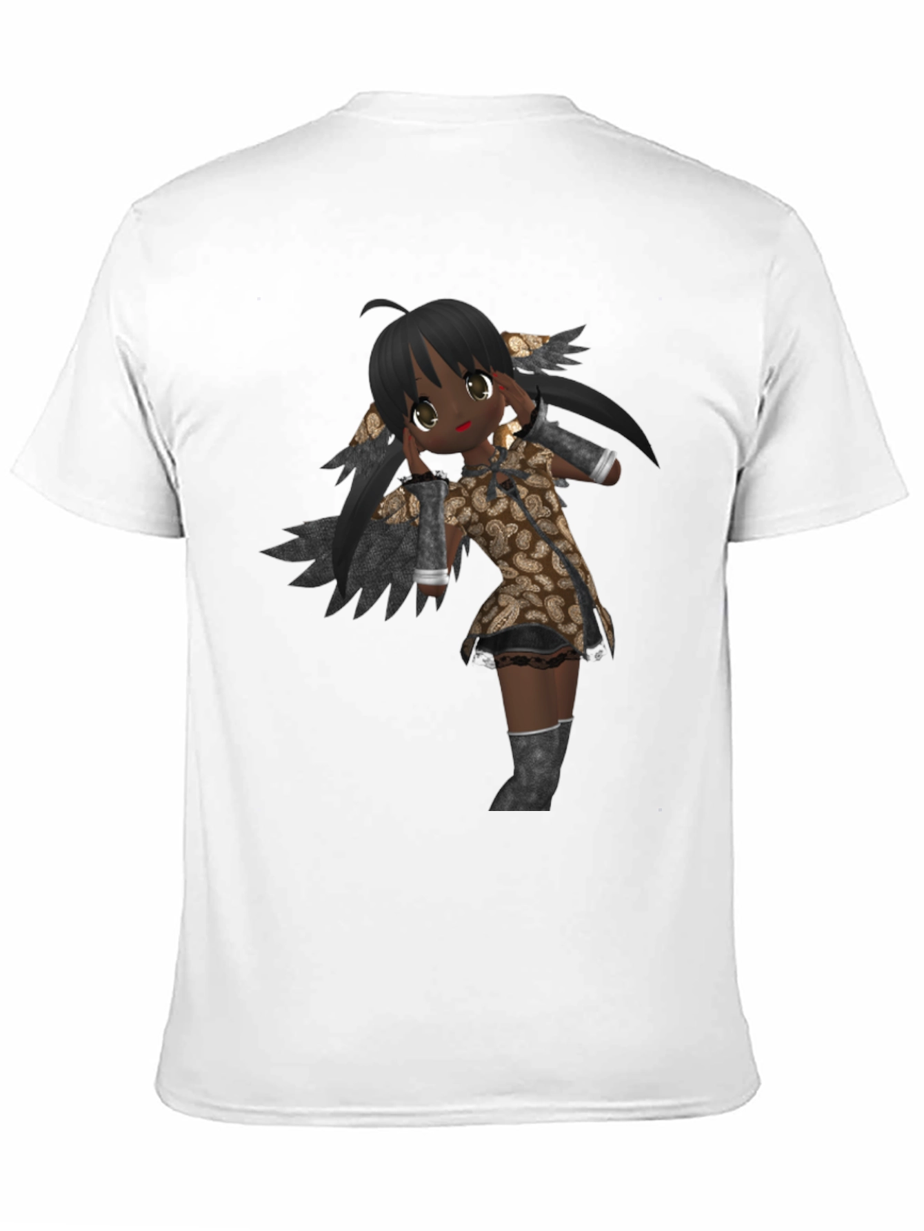 Black Anime Graphic Print Black T-Shirt view 11