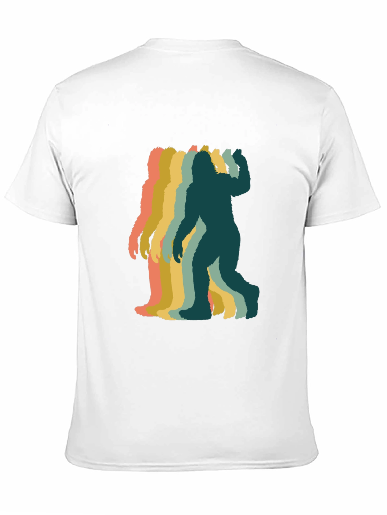 Black Retro Bigfoot Silhouette Graphic T-Shirt - Black view 11
