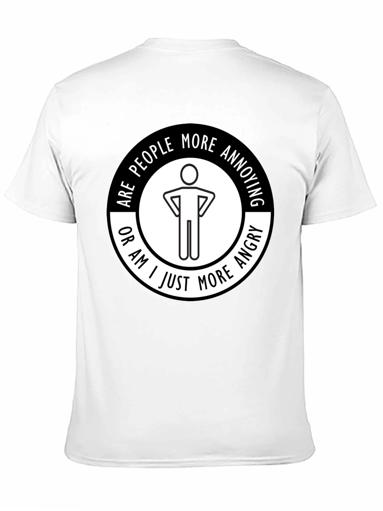 Black Funny "Are People More Annoying?" Graphic T-Shirt view 11