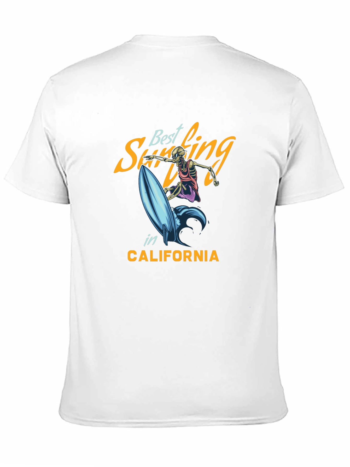 Black Surfing Skeleton Graphic Tee - California Surf Style view 11