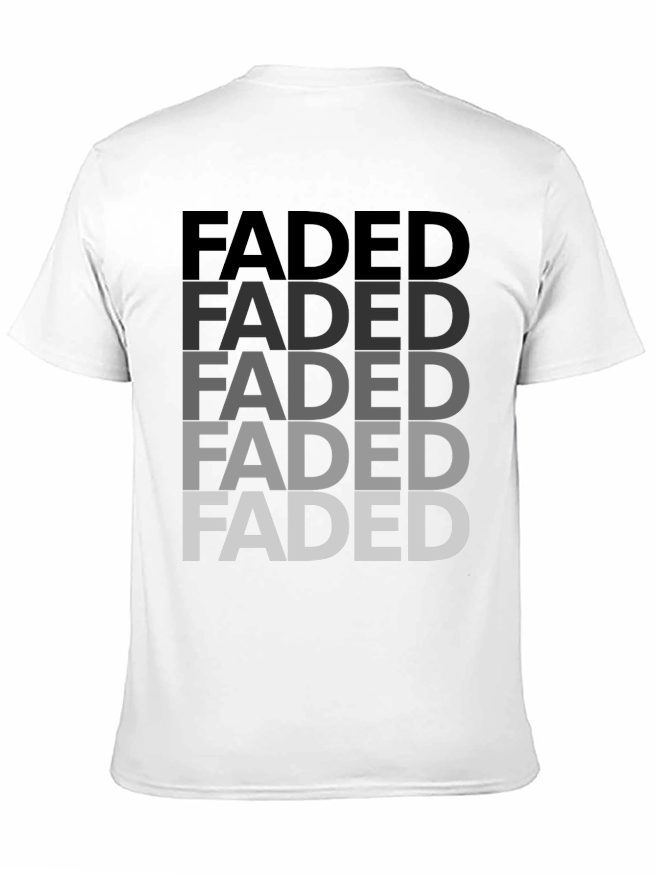 Black Faded Graphic Print Men's T-Shirt - Black view 11