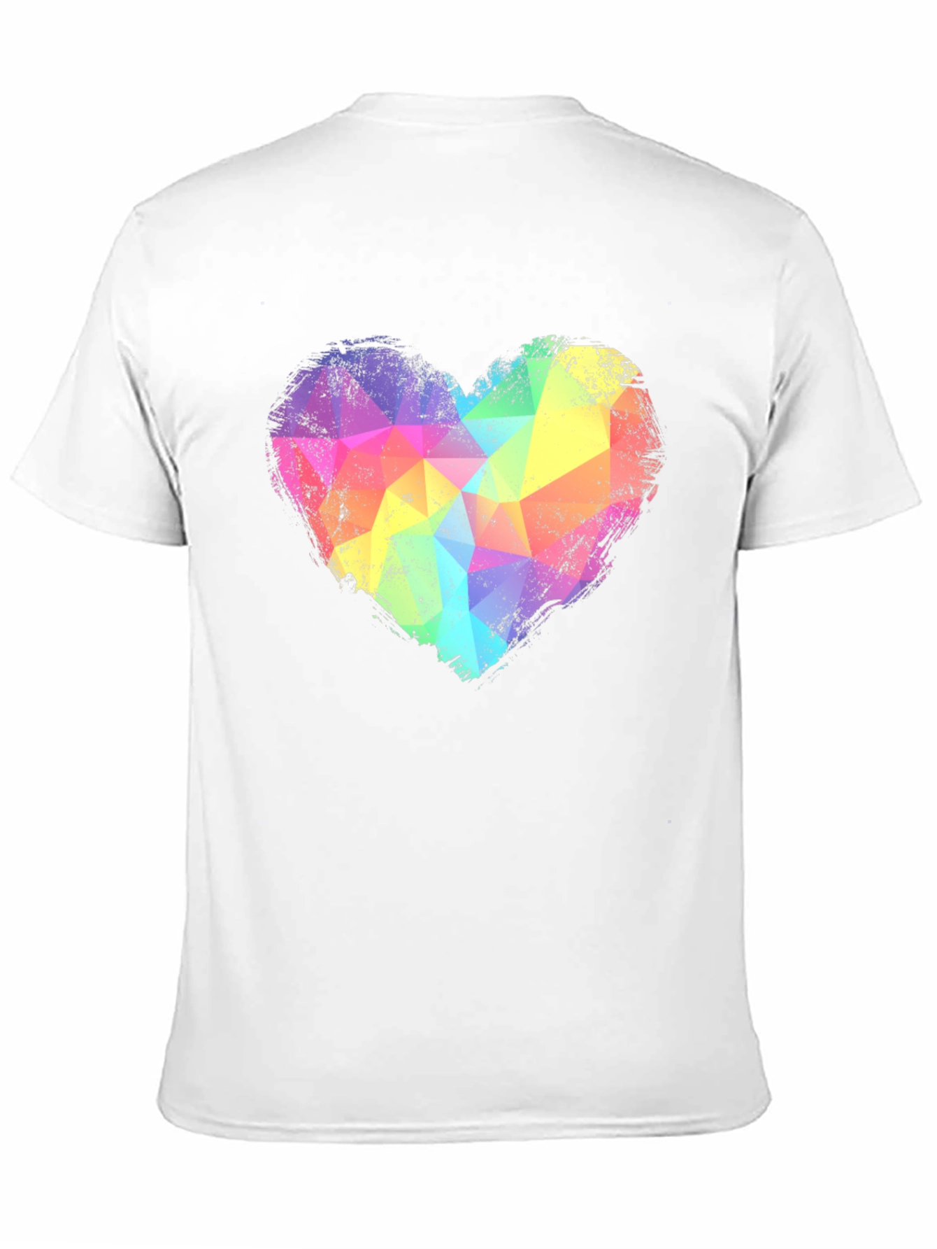 Black Rainbow Geometric Heart Graphic Tee - Black view 11