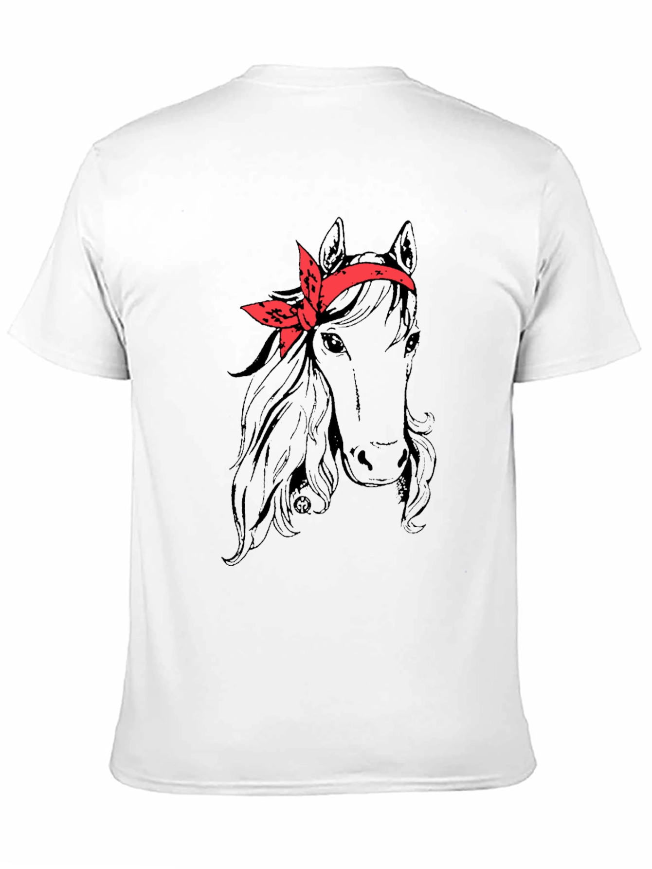 Black Horse with Bandana Graphic Tee view 11