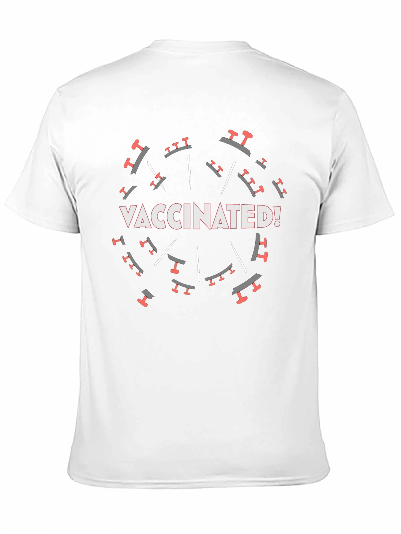 Black Vaccinated! Graphic Tee - Black Crew Neck T-Shirt view 11