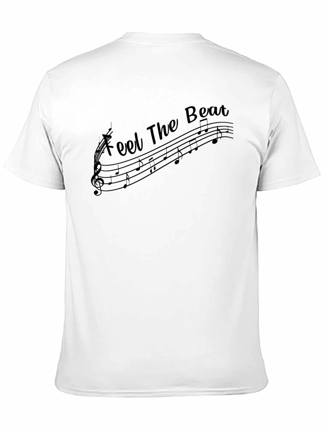Black Feel The Beat Music Notes Black T-Shirt view 11