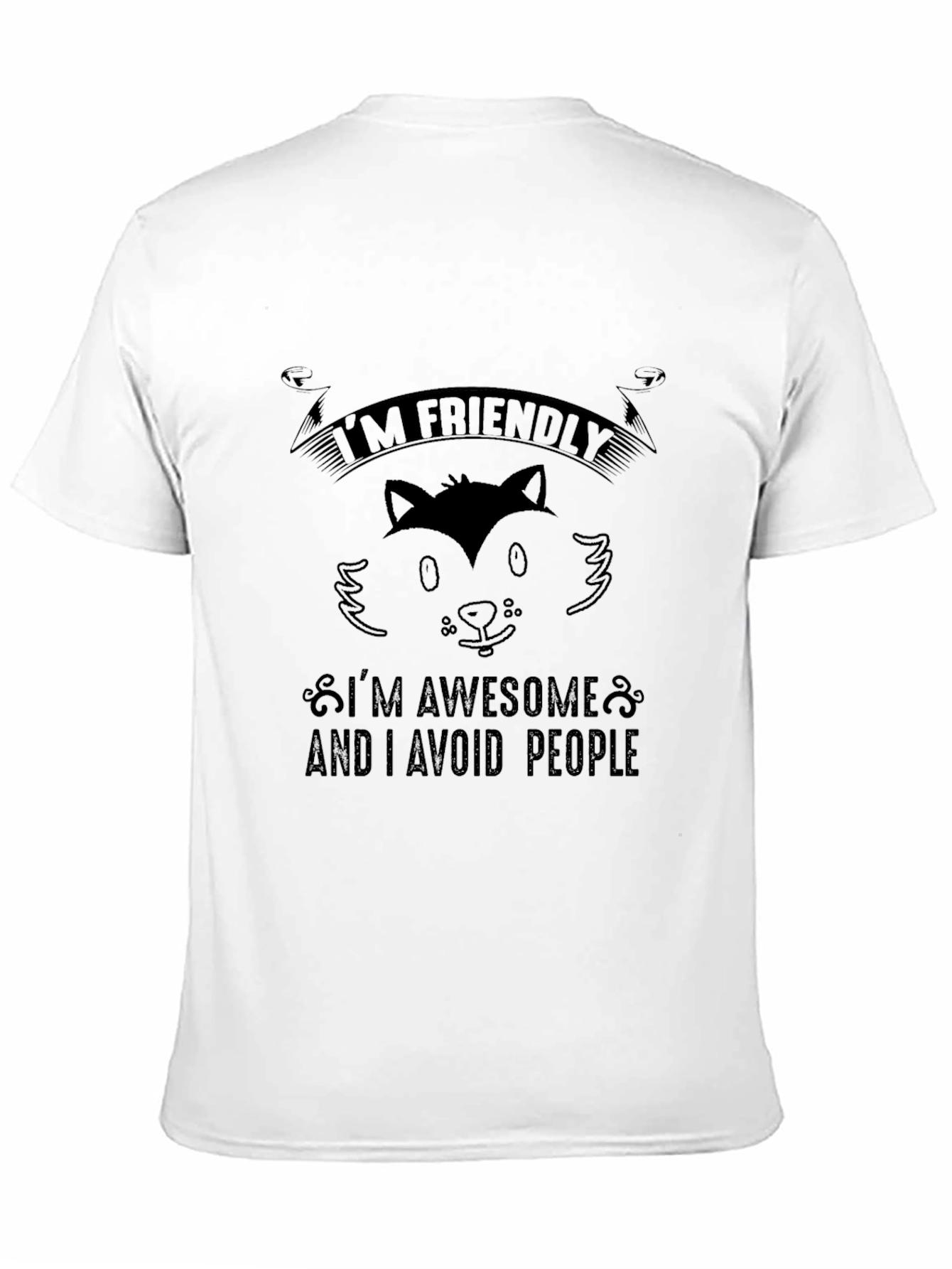 Black Friendly Awesome Avoid People Black T-Shirt view 11
