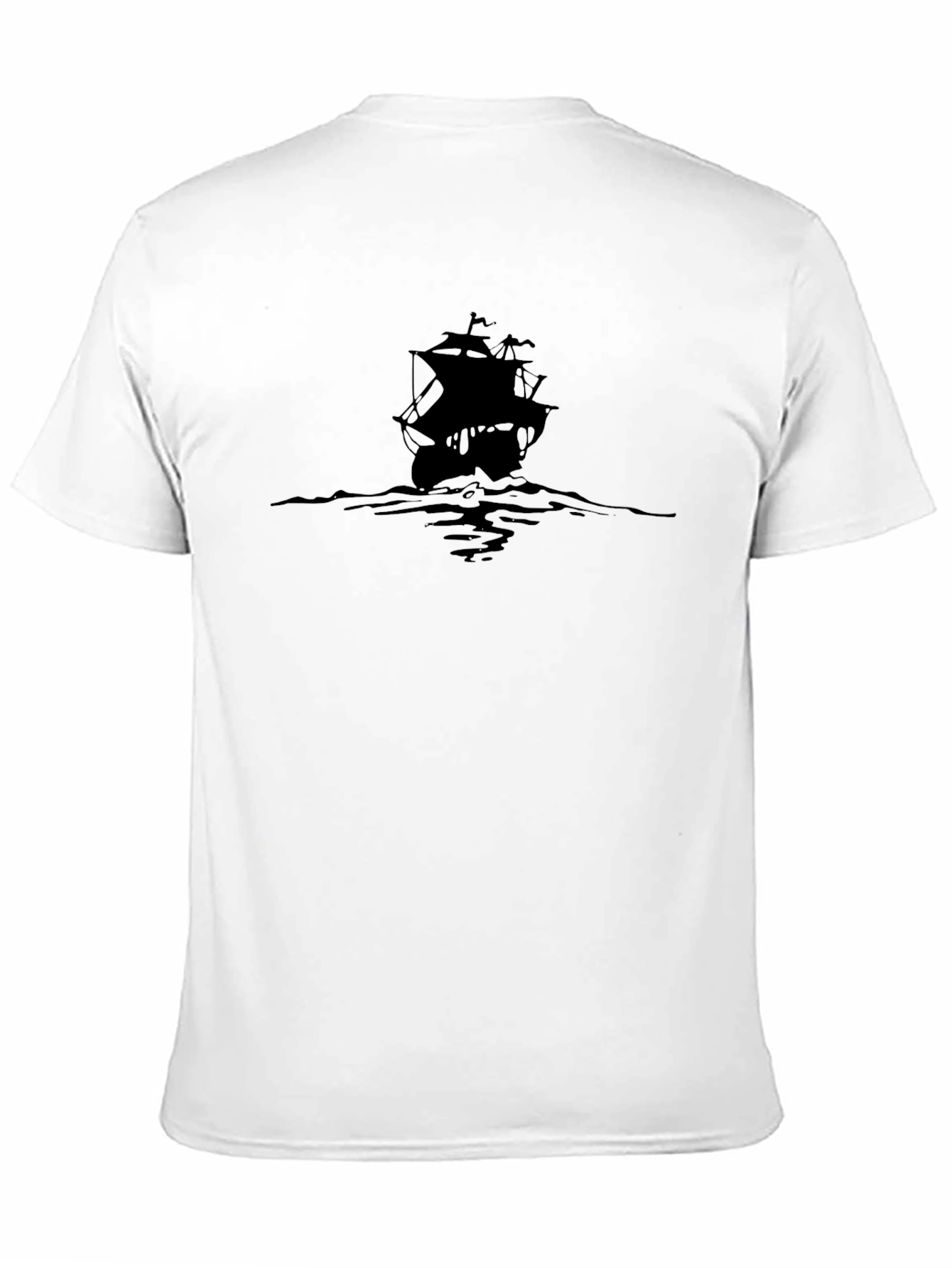 Black Men's Black Pirate Ship Graphic Tee view 11