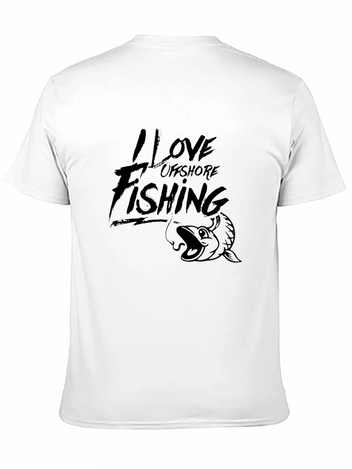 Black I Love Offshore Fishing Black T-Shirt view 11