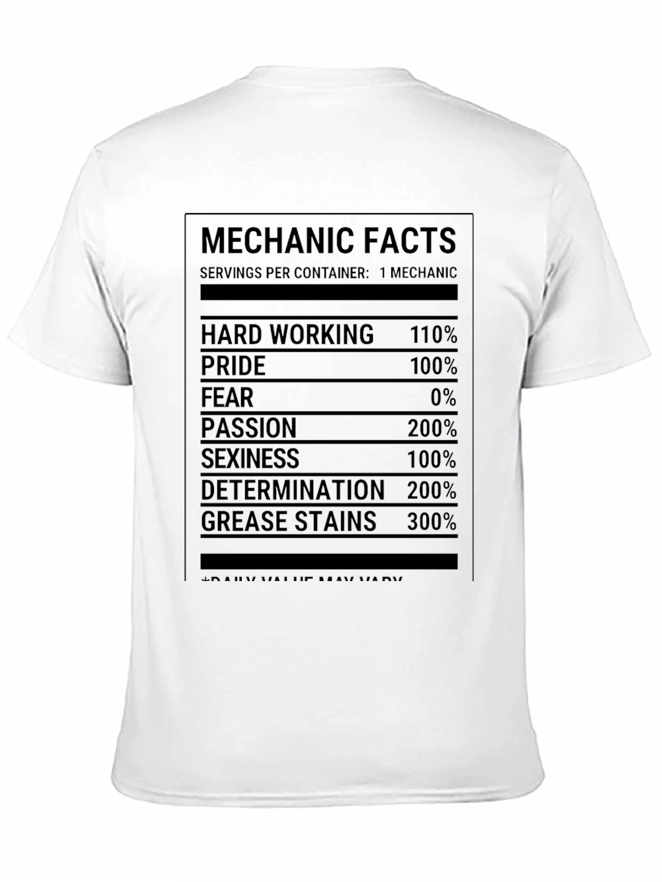 Black Mechanic Facts T-Shirt - Hard Working, Pride, Passion, Grease Stains! view 11