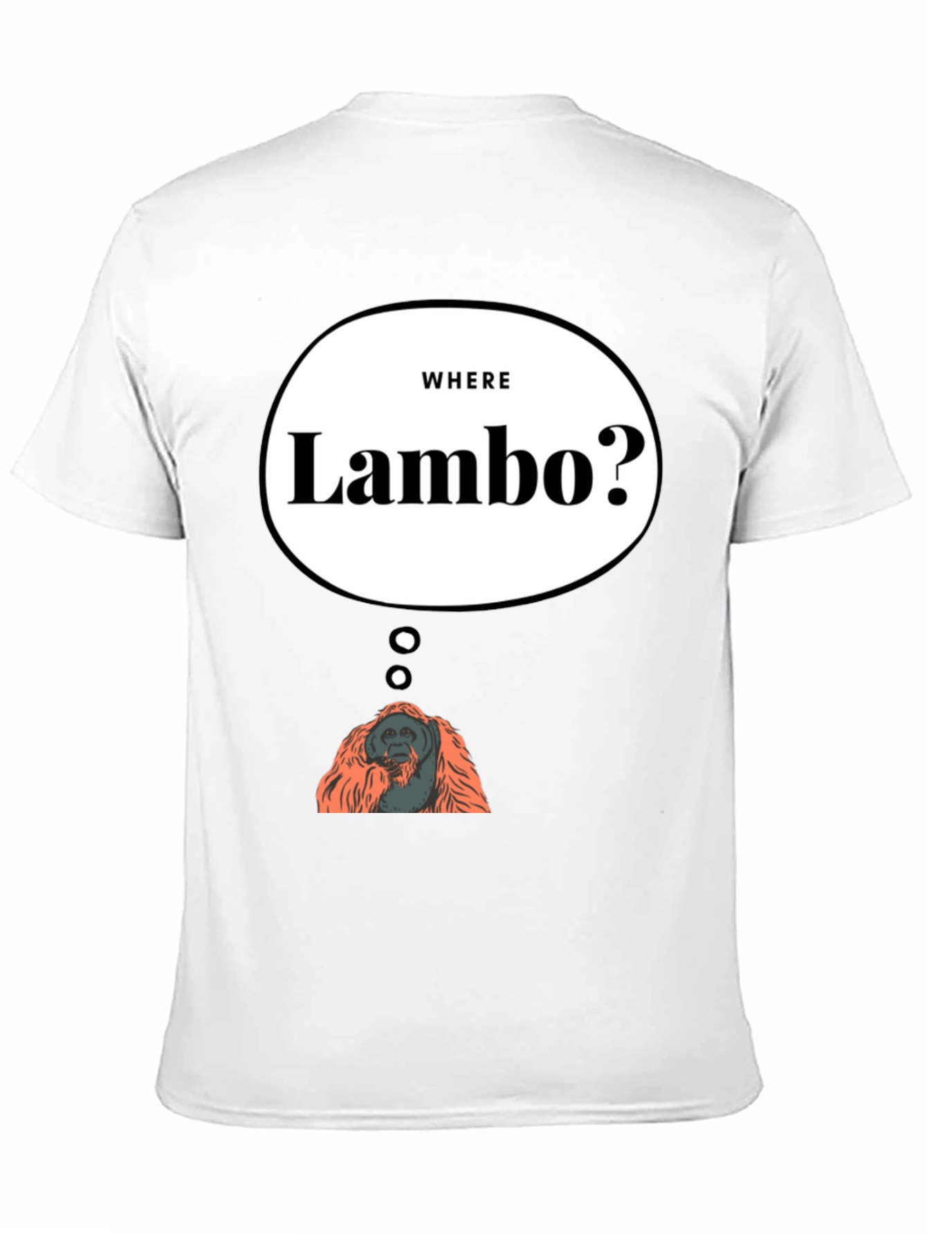 Black Where Lambo Orangutan T-Shirt - Funny Crypto Meme Tee view 11