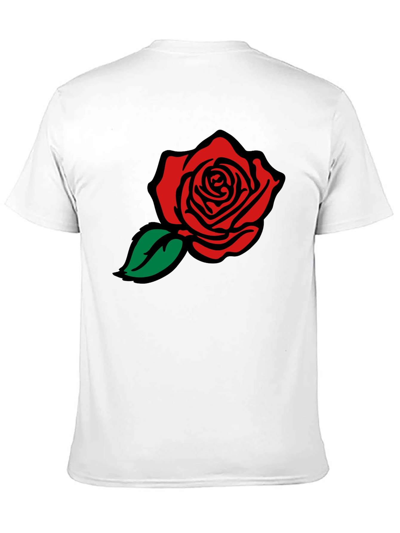 Black Black T-Shirt with Red Rose Graphic view 11