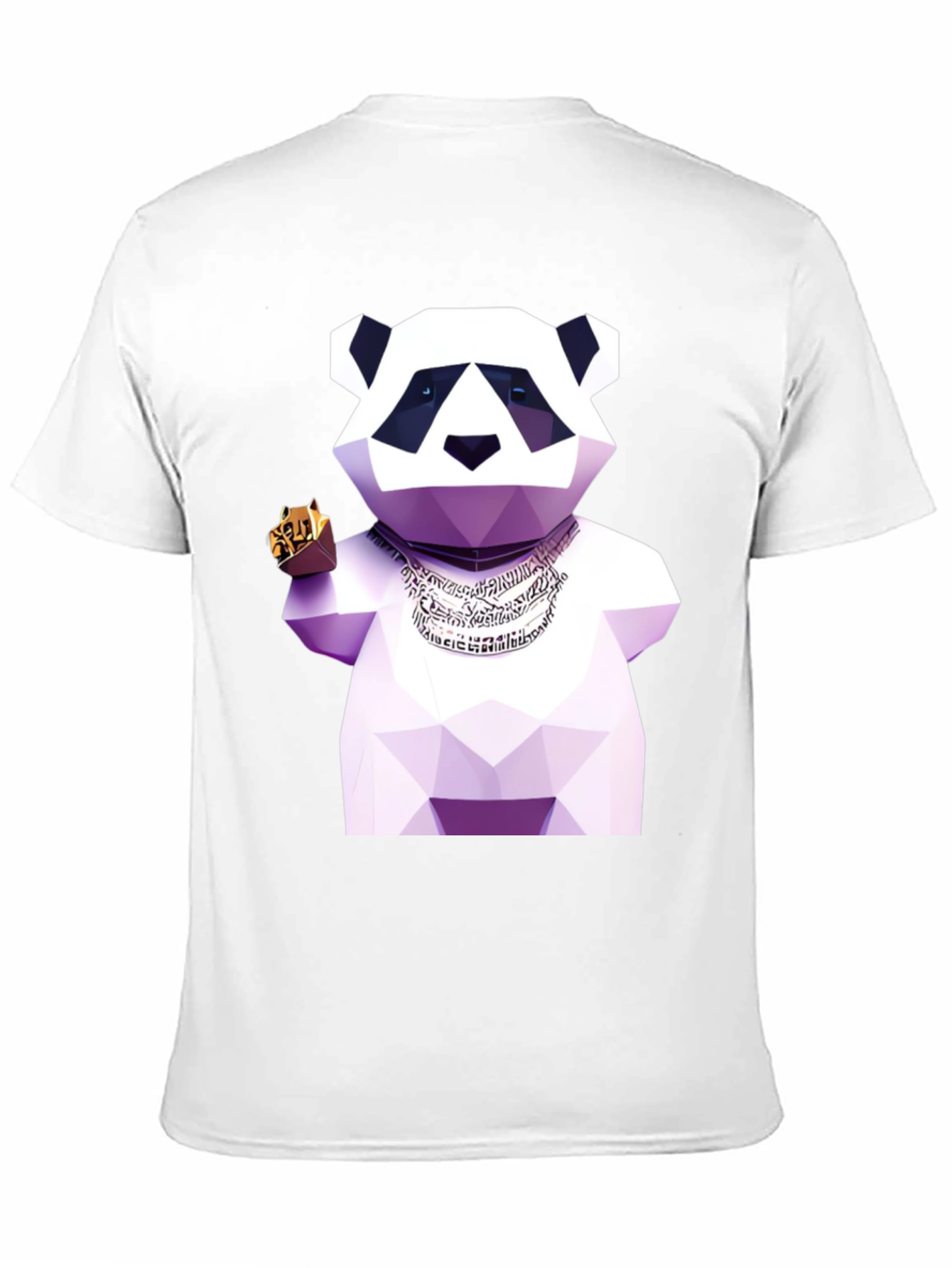 Black Geometric Panda T-Shirt view 11