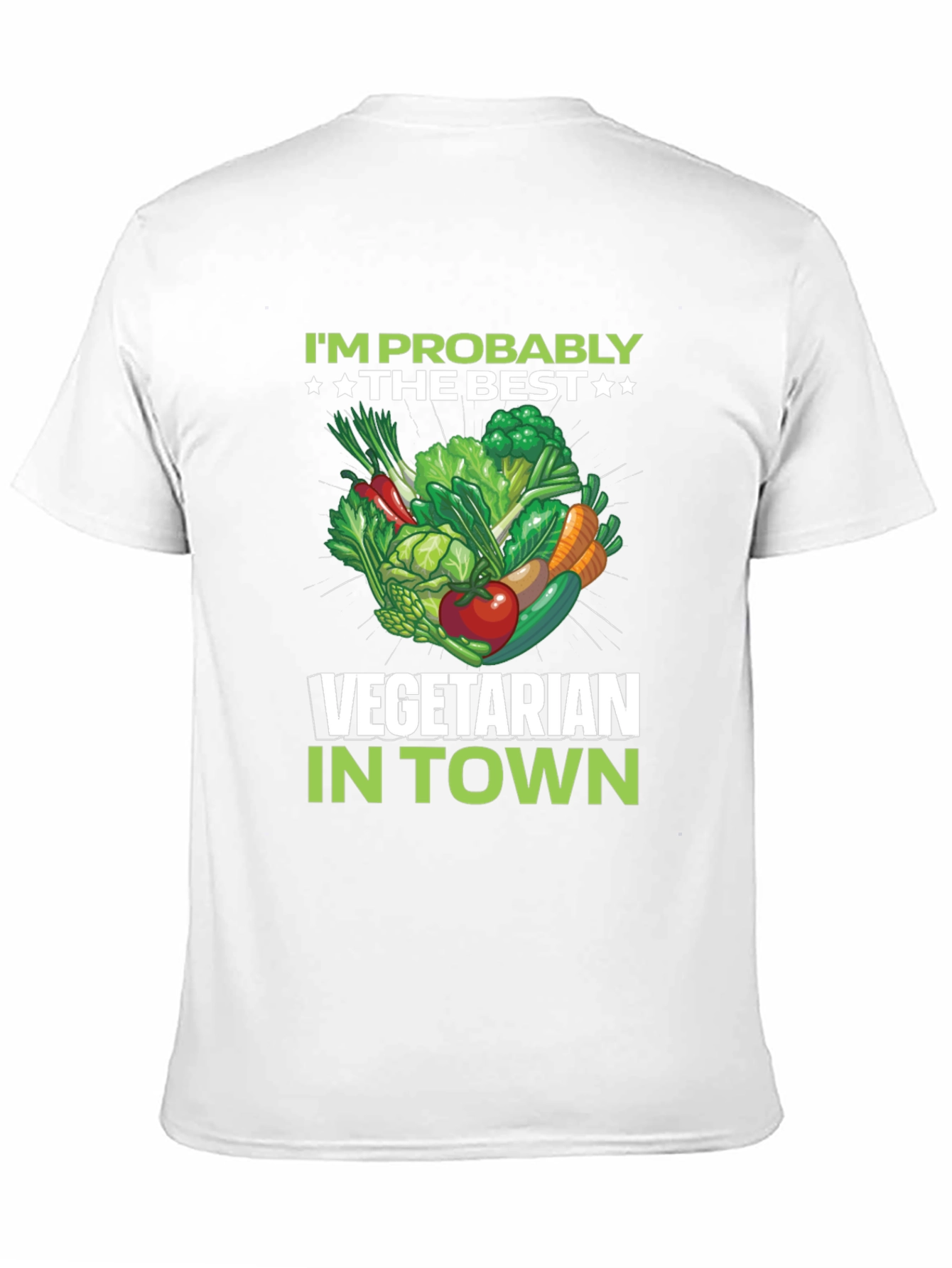Black Best Vegetarian in Town T-Shirt view 11